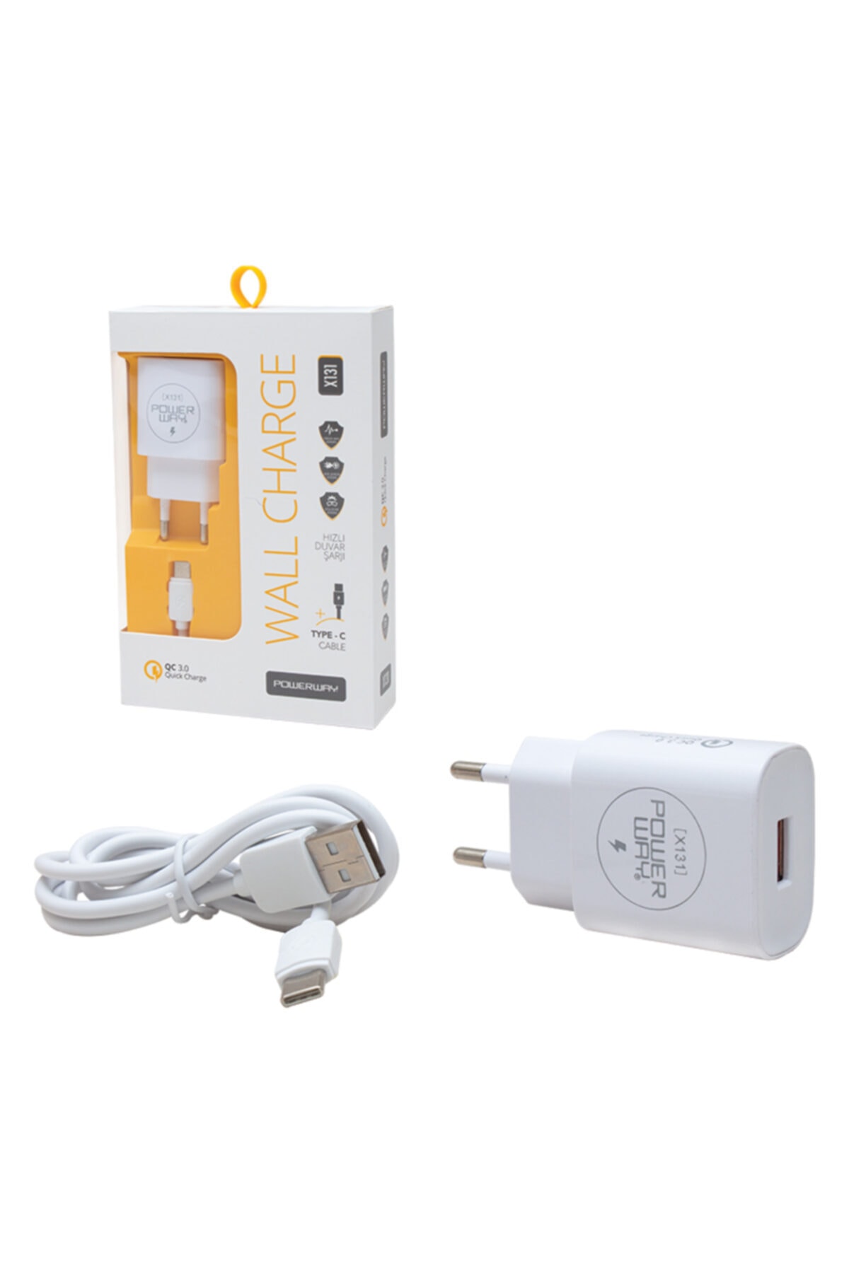 POWERWAY X-131 3 Amper C Type Hızlı Şarj Aleti + Kablo