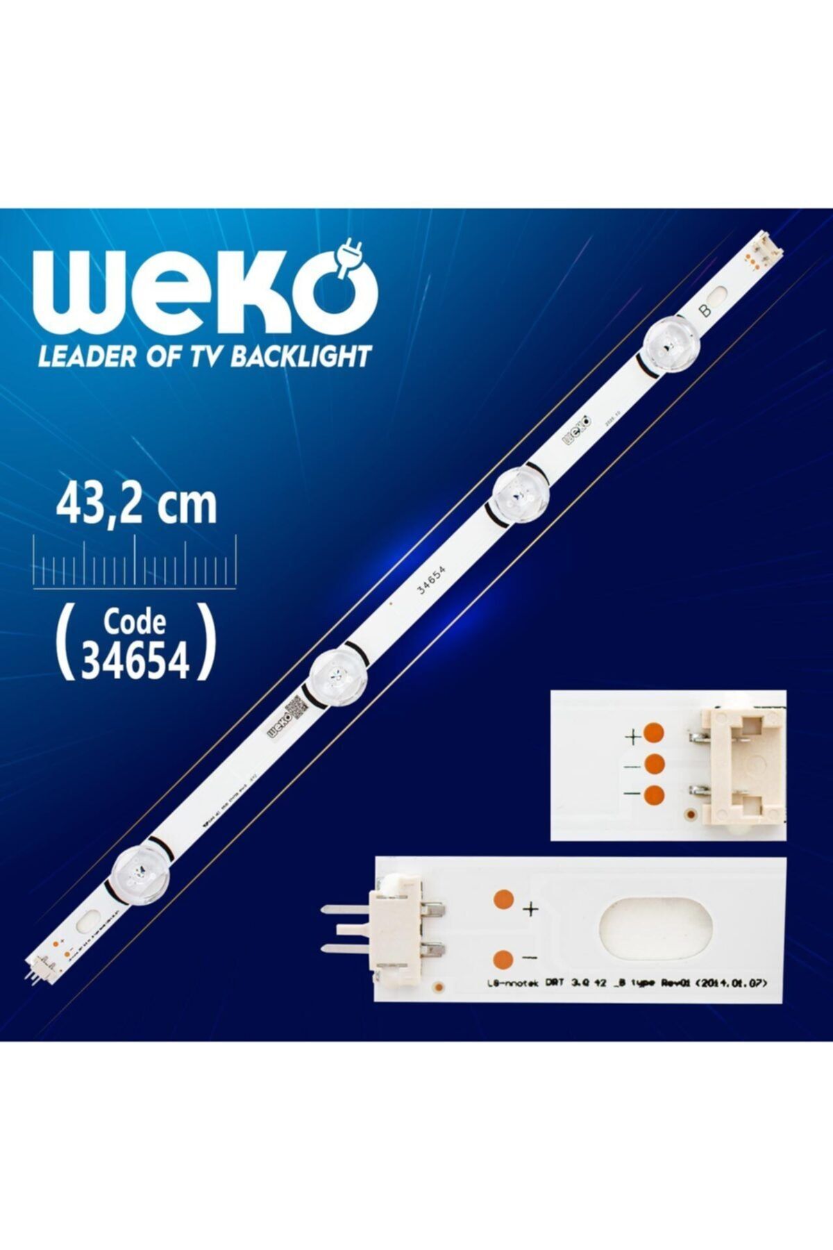WEKO Lg Innotek Drt 3.0 42_b Type Rev01 - 6916l-1957a/b/e - 43.2 Cm 4 Ledli - (wk-098)