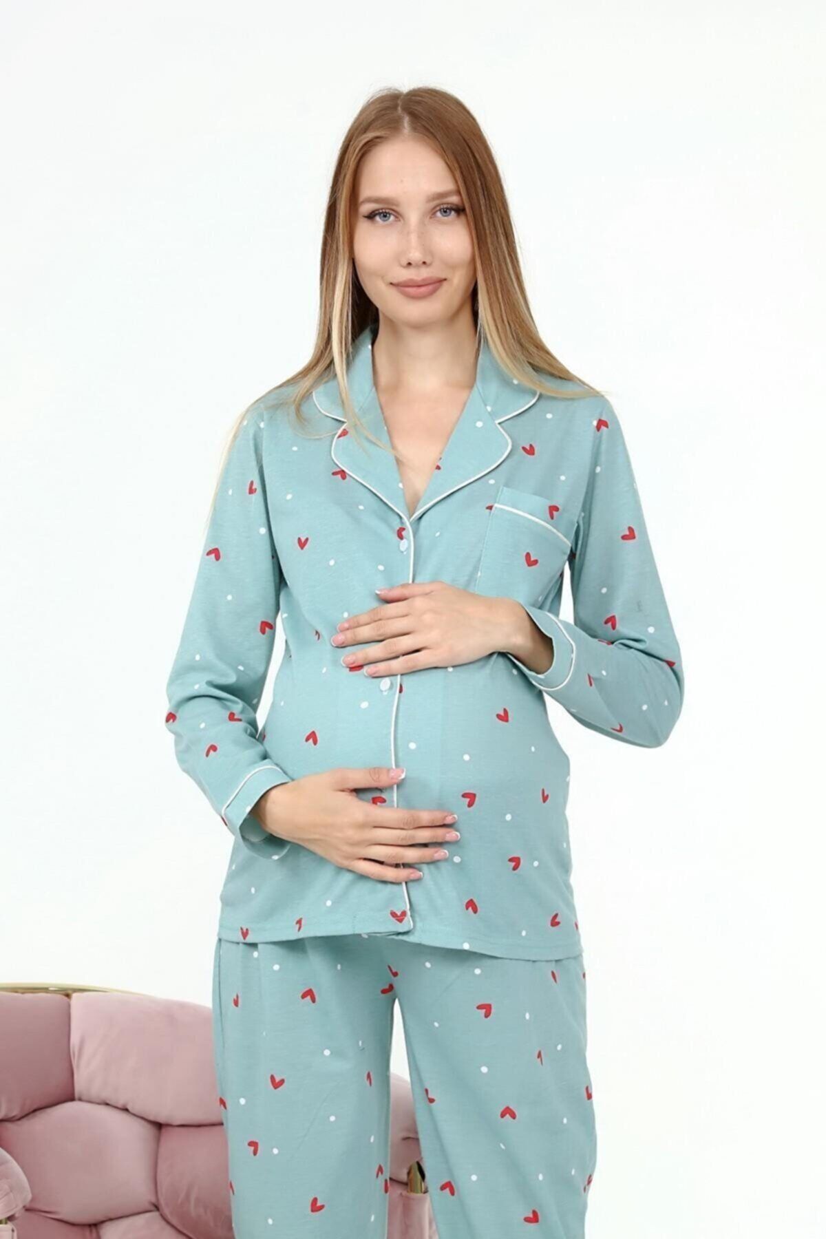 LİKAPA Kadın Hamile/lohusa Ayarlanabilir Pijama Takımı