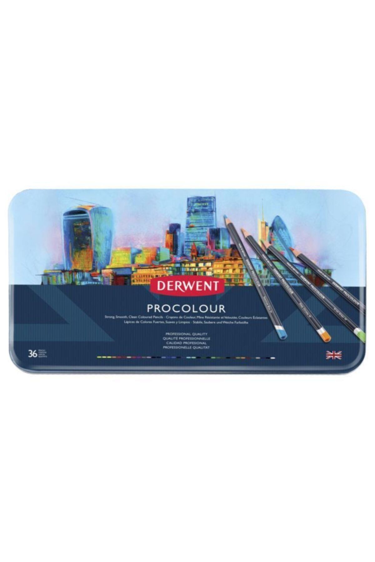 Derwent Procolour Kuru Boya Kalemi 36`lı Teneke Kutu