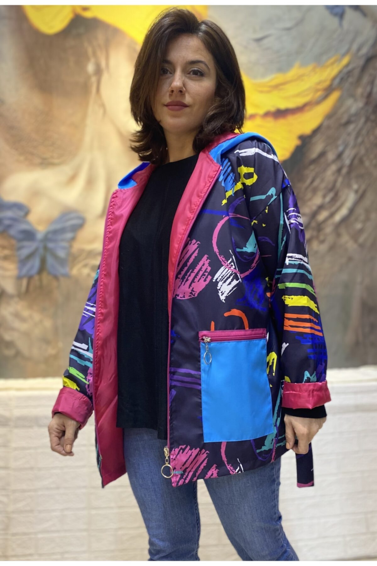 şutak takı ve giyim Renkli Yağmurluk