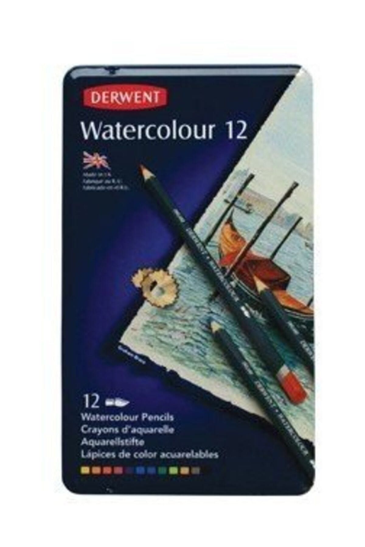 Derwent Watercolour 6,9 mm Sulu Kuru Boya Kalemi Metal Kutu 12 Renk Dw32881