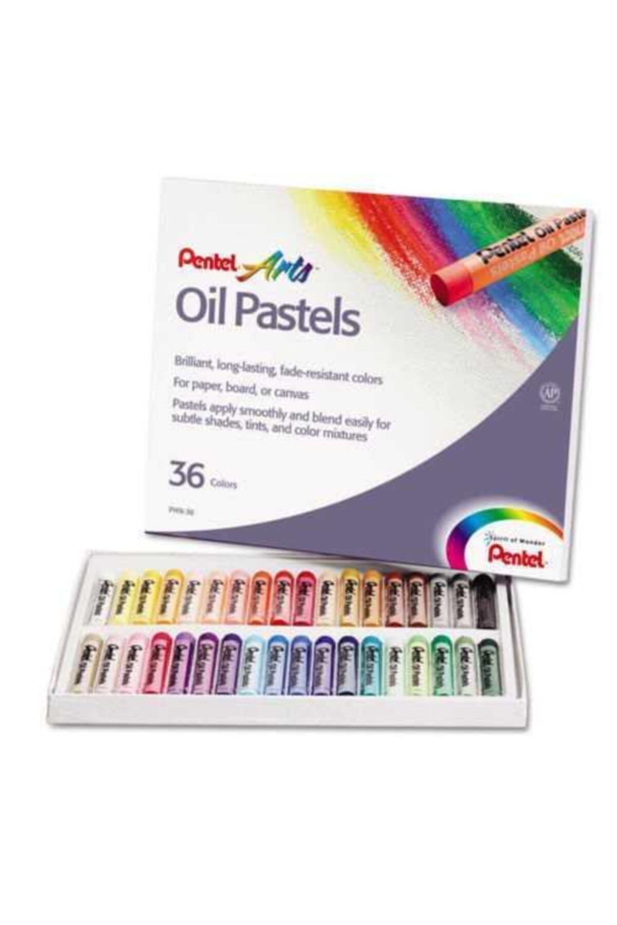 Pentel Arts Oil Pastels 36 Renk Yağlı Pastel Boya Seti