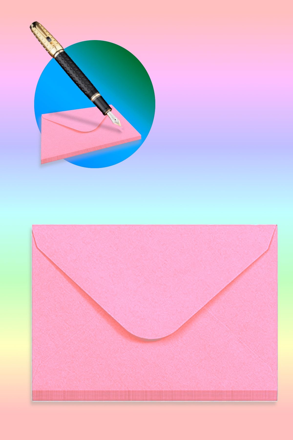 KDOT Hediye Not Zarfı Pembe 7x9cm 10 Adet