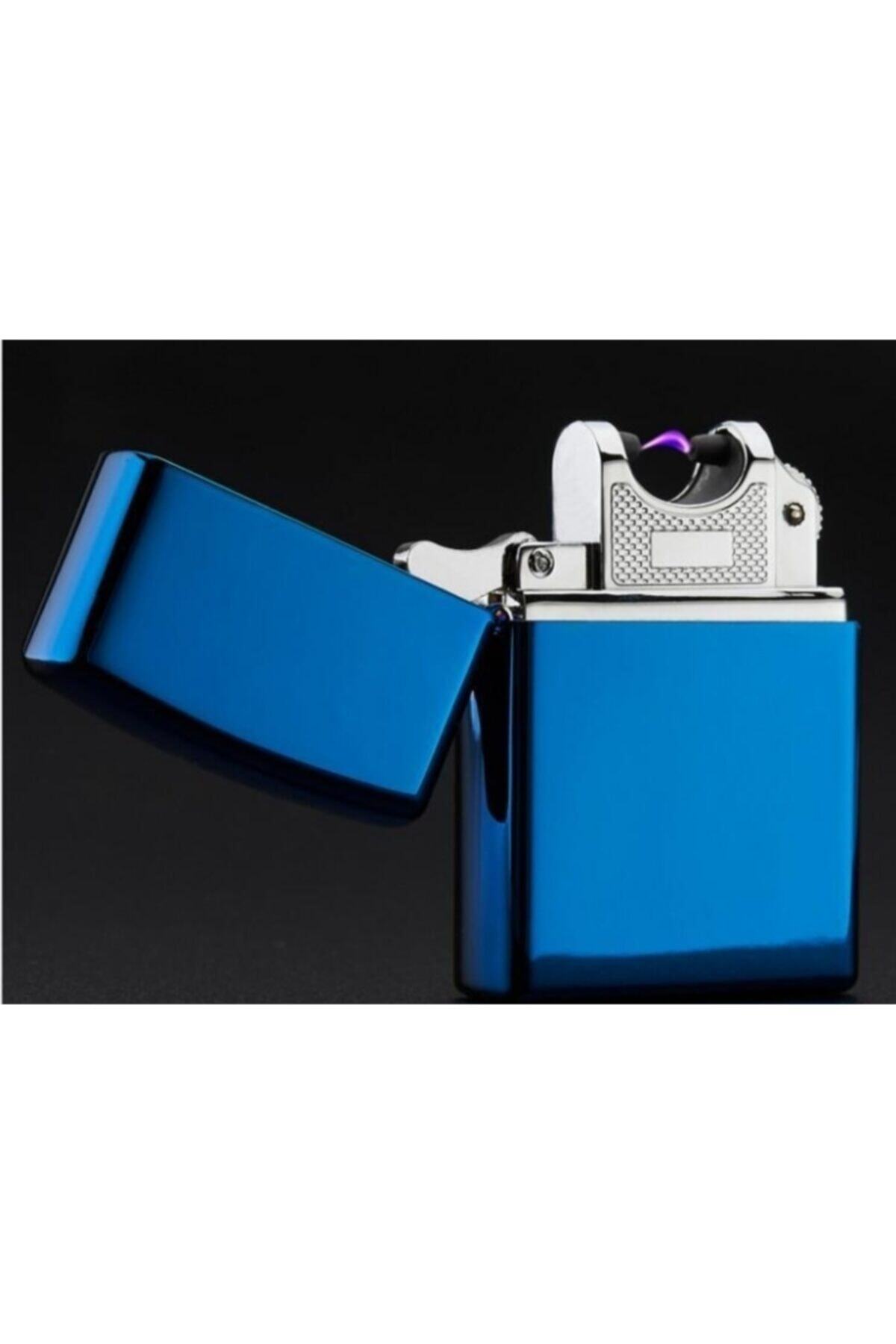 TESLA Blue Mavi Usb Şarjlı Elektronik Elektrikli Çakmak