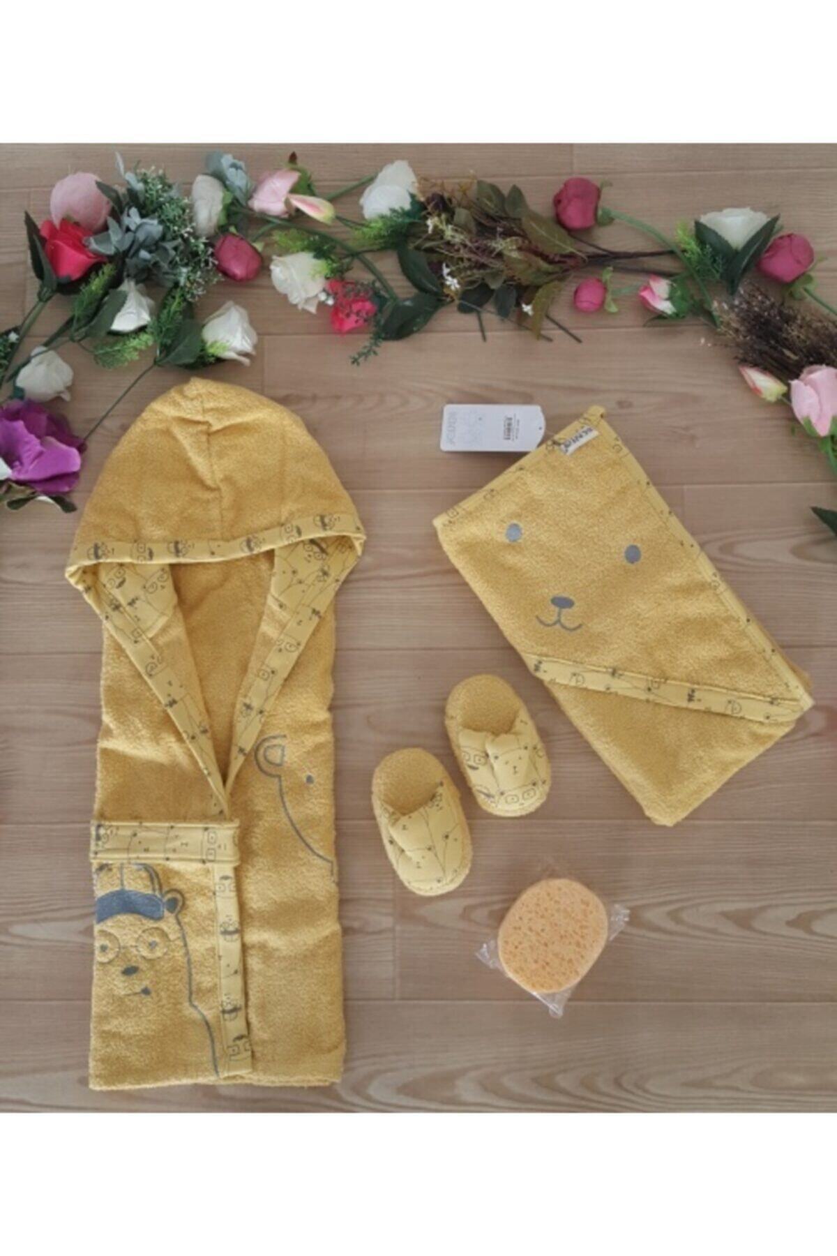 Bebitof Bebek Sarı Bornoz Seti 10030014