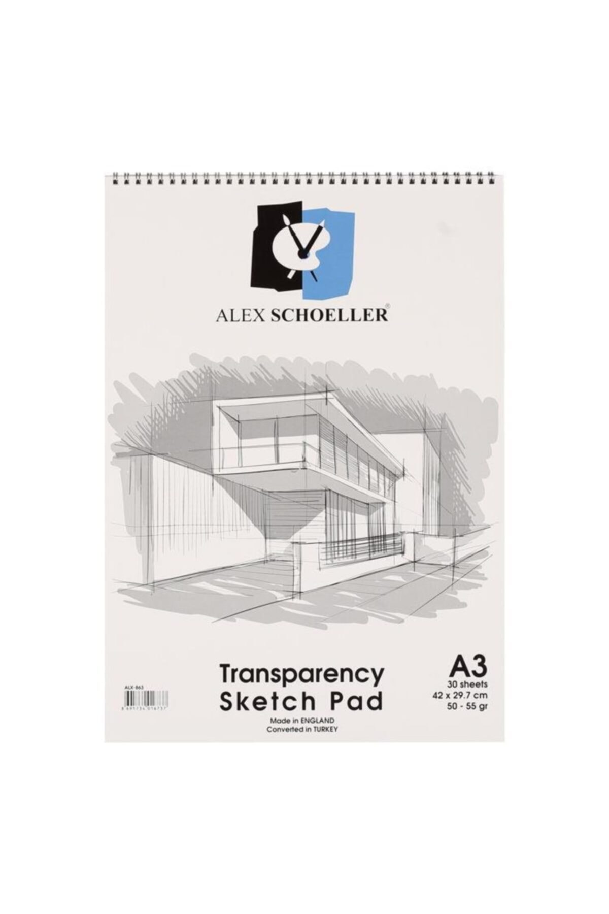 Alex Schoeller 50-55 Gr. A3 30 Yp. Spiralli Eskiz Blok Defteri