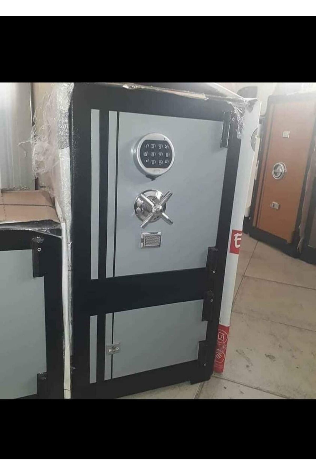 MyWondry Çelik Para Kasası 85 Cm Şifreli Siyah Gri
