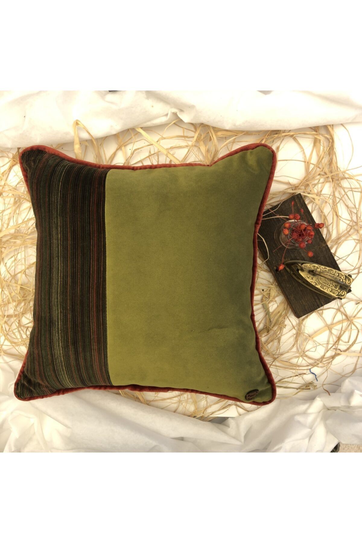 VOGELKOP DESIGN Patchwork Çift Taraflı Tasarım Biyeli Kırlent 40 40 cm