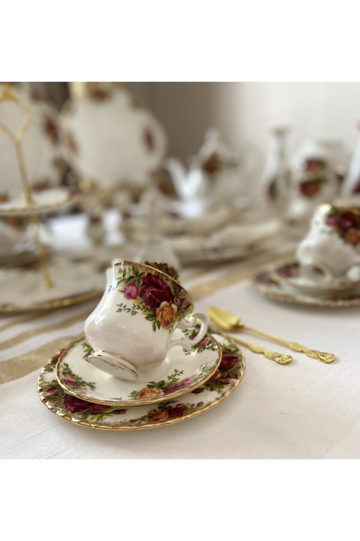 Royal Albert Old Country Rose Duble Kahve Fincanı Ve Sunum Tabağı