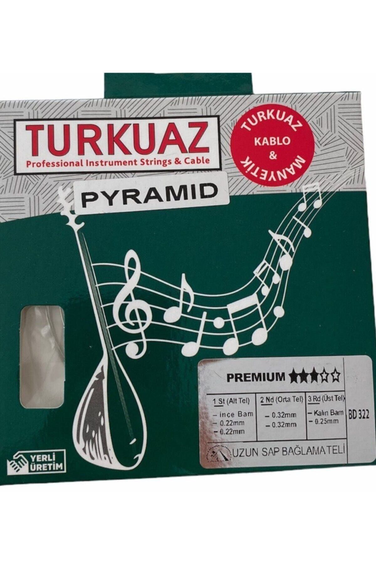 DEGO MÜZİK Uzun Sap Bağlama Teli Turkuaz Pyramid 0.22-0.32mm Çelik Ipek Bamlı Saz Teli