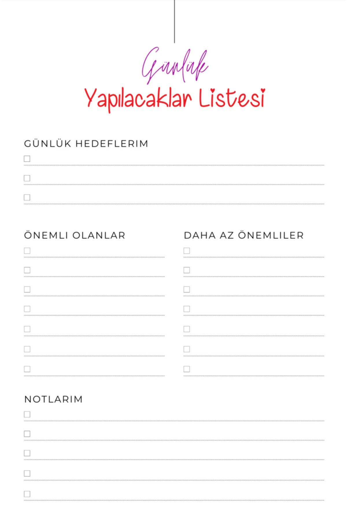 Atölye Semperra Günlük Yapılacaklar Listesi Planlayıcısı - Günlük Planlayıcı - 50 Sayfa - A5