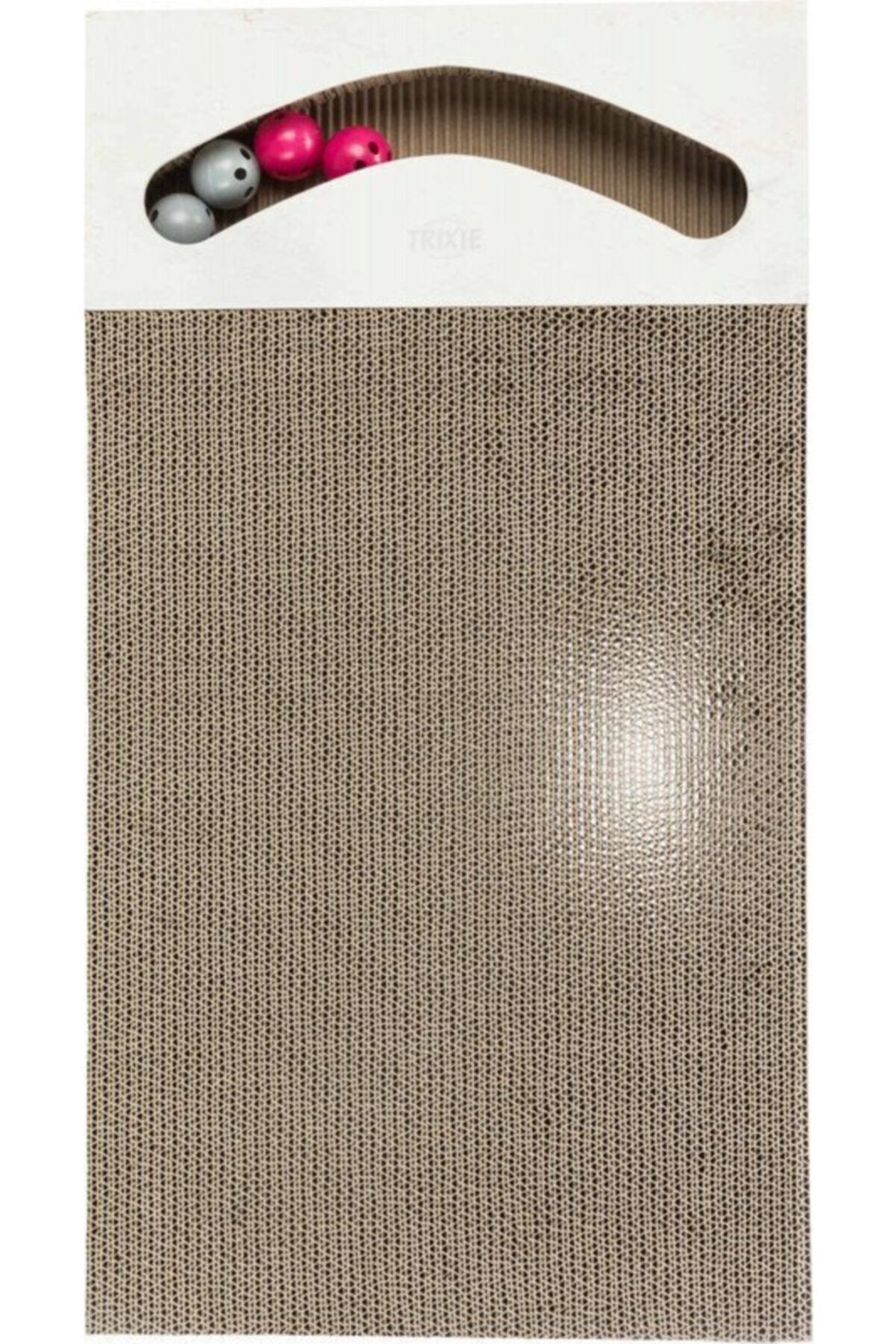 angel store Büyük Kedi Karton Tırmalama, Kediotlu Ve Oyun Toplu, 64x11x37cm, Kum Beji