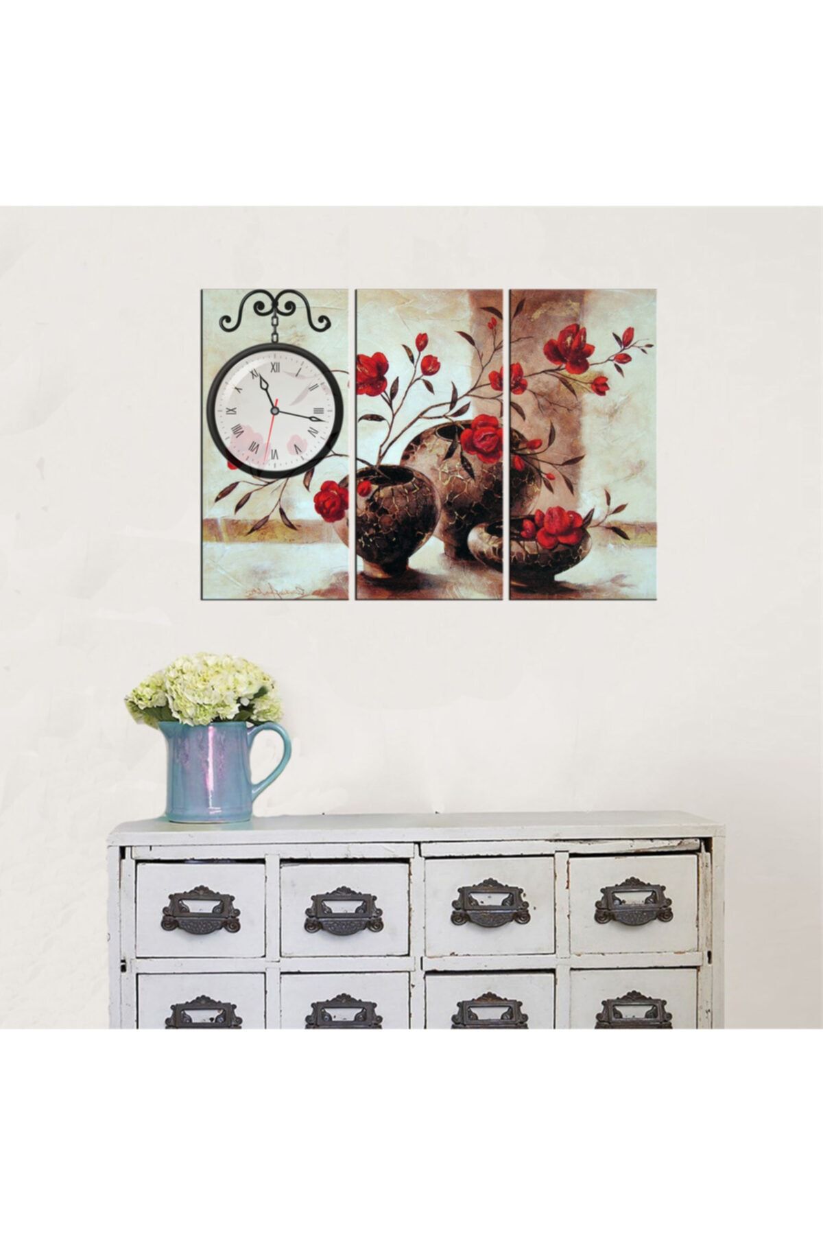 sihirliodalar Saksıda Çiçek Mdf Tablo Saat