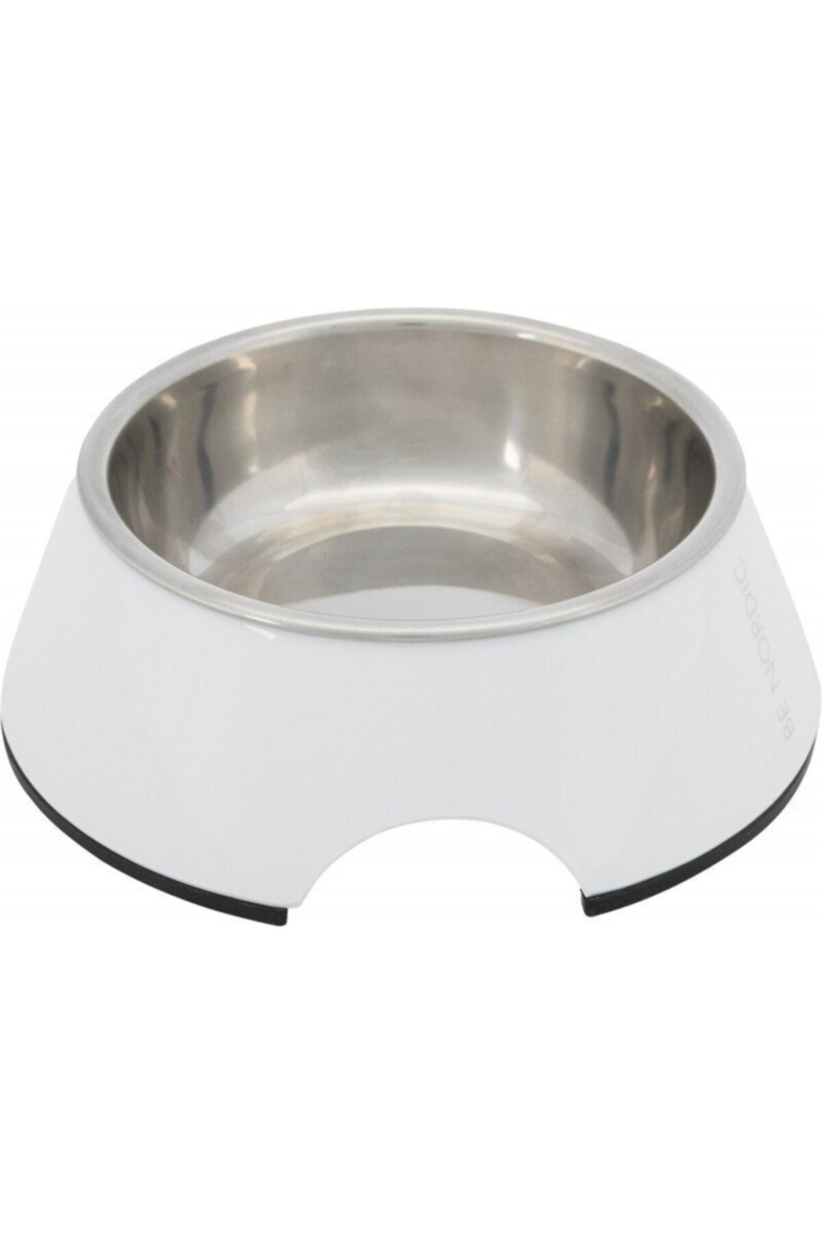 angel store Köpek Mama Ve Su Kabı, Melamin/paslanmaz Çelik, 0.2lt/ø14cm, Beyaz