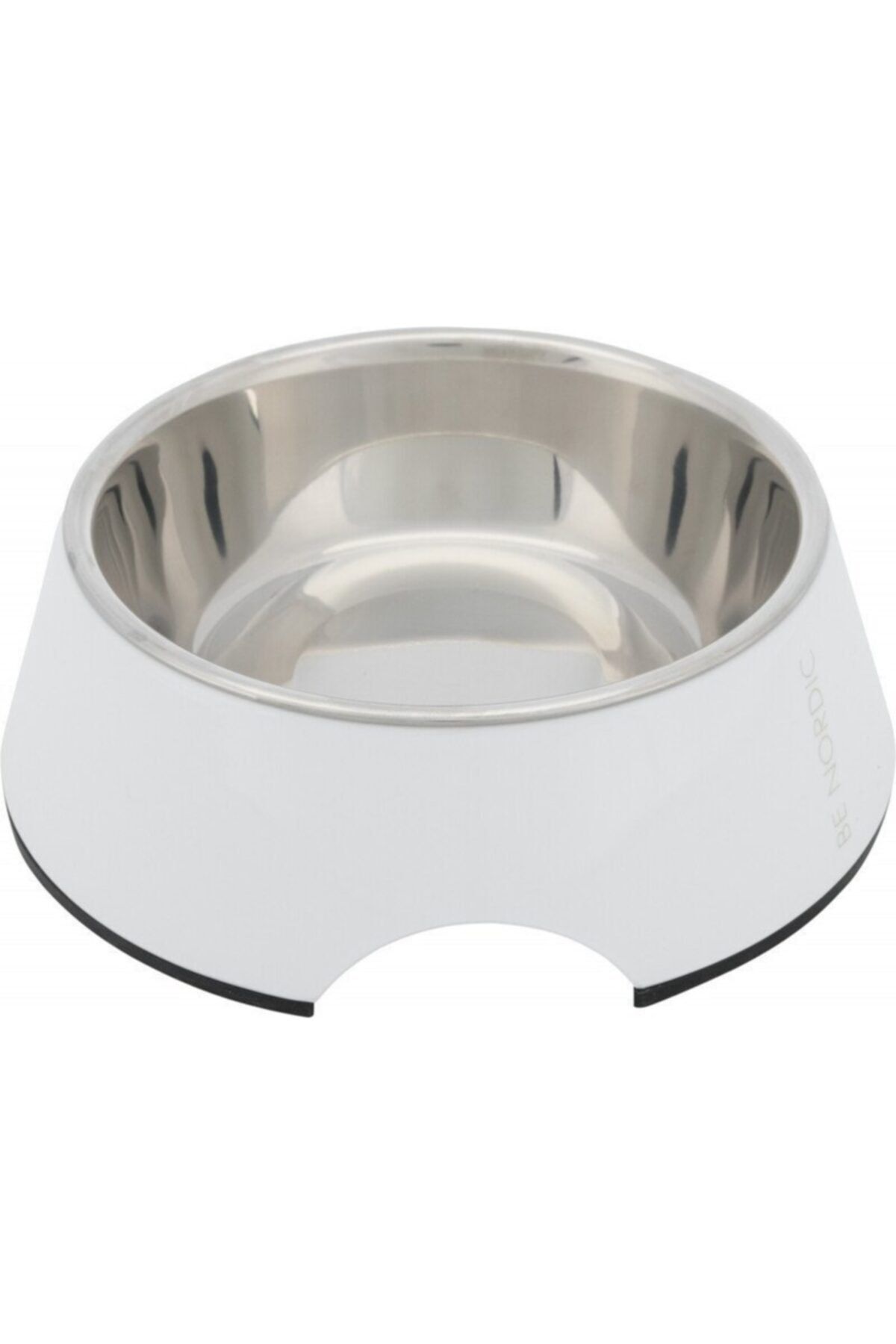 angel store Köpek Mama Ve Su Kabı, Melamin/paslanmaz Çelik, 0.4lt/ø17cm, Beyaz