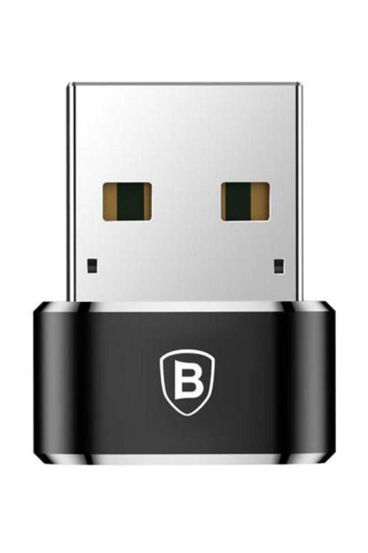 Baseus Erkek Usb - Dişi Type-c Çevirici Dönüştürücü Adaptör Siyah