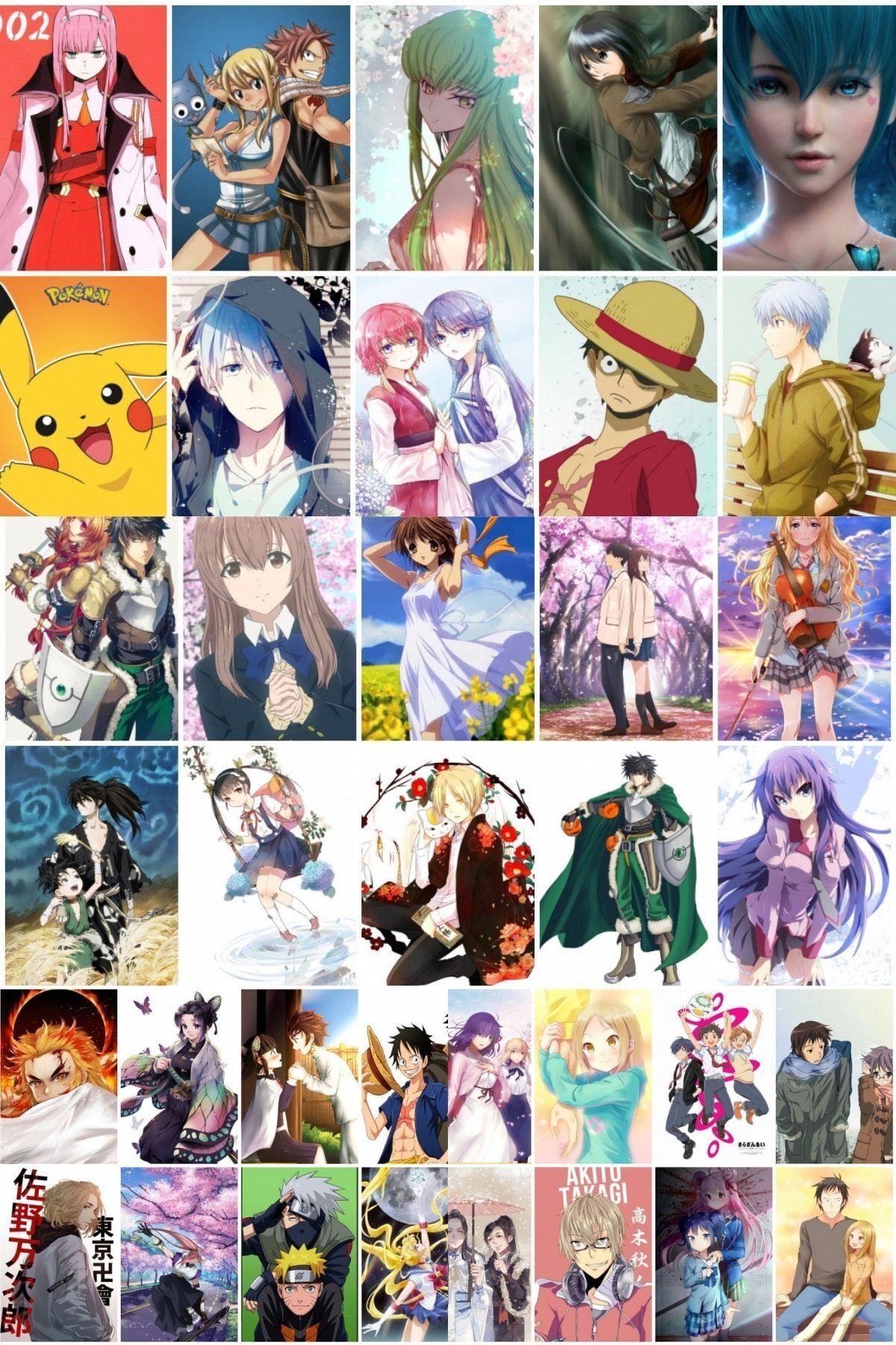 Bakmakistersen Renkli Anime Manga Kolaj Seti 40 Adet Duvar Poster Seti