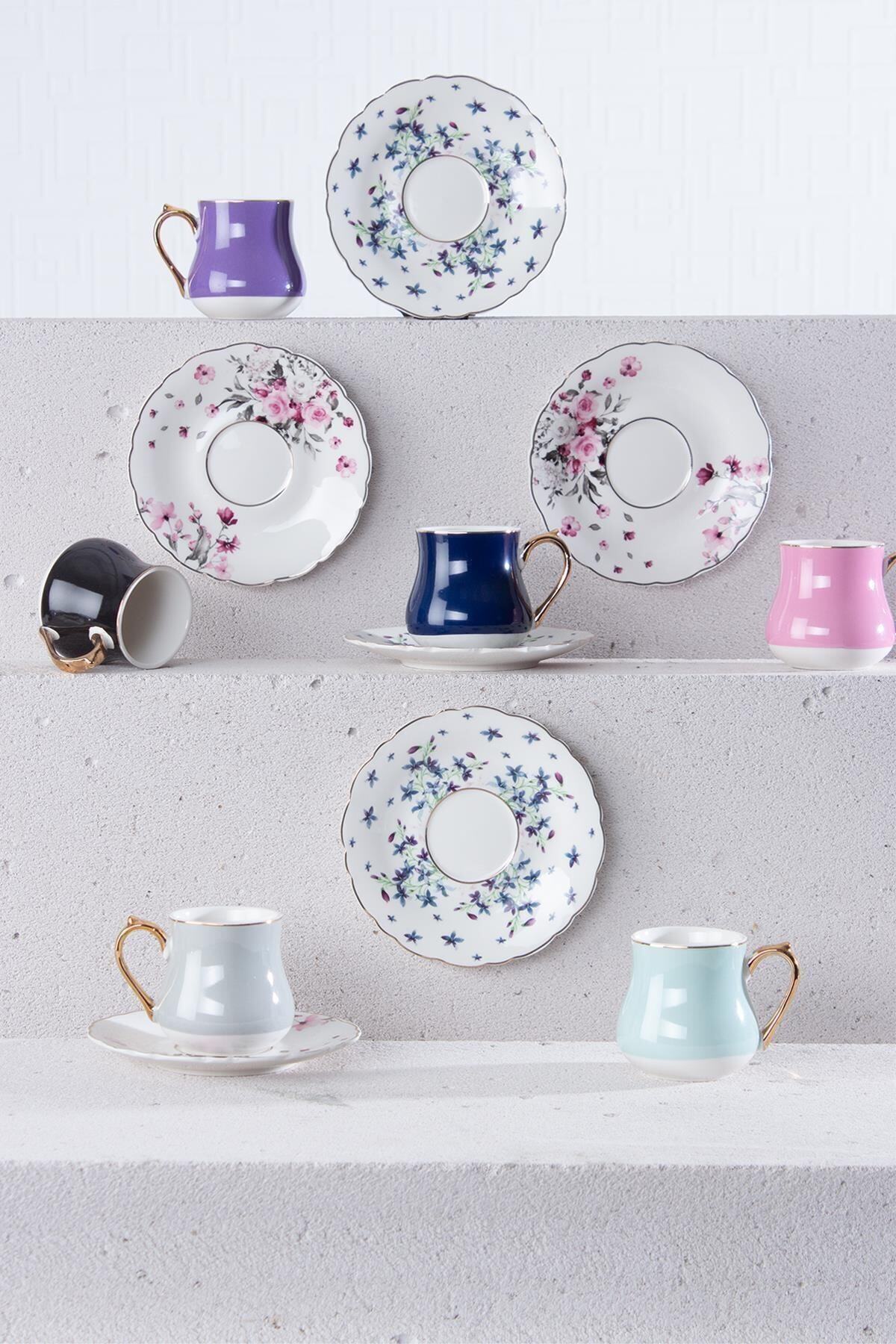 ACAR Susan 6lı Porselen Kahve Fincan Takımı