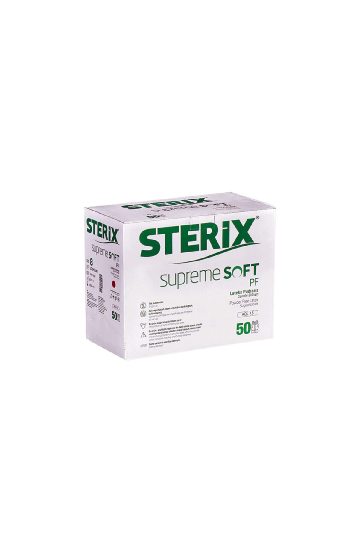 STERİX Supreme Soft Pf Lateks Pudrasız Cerrahi Eldiven 6 1 2 Beden 50 Çift