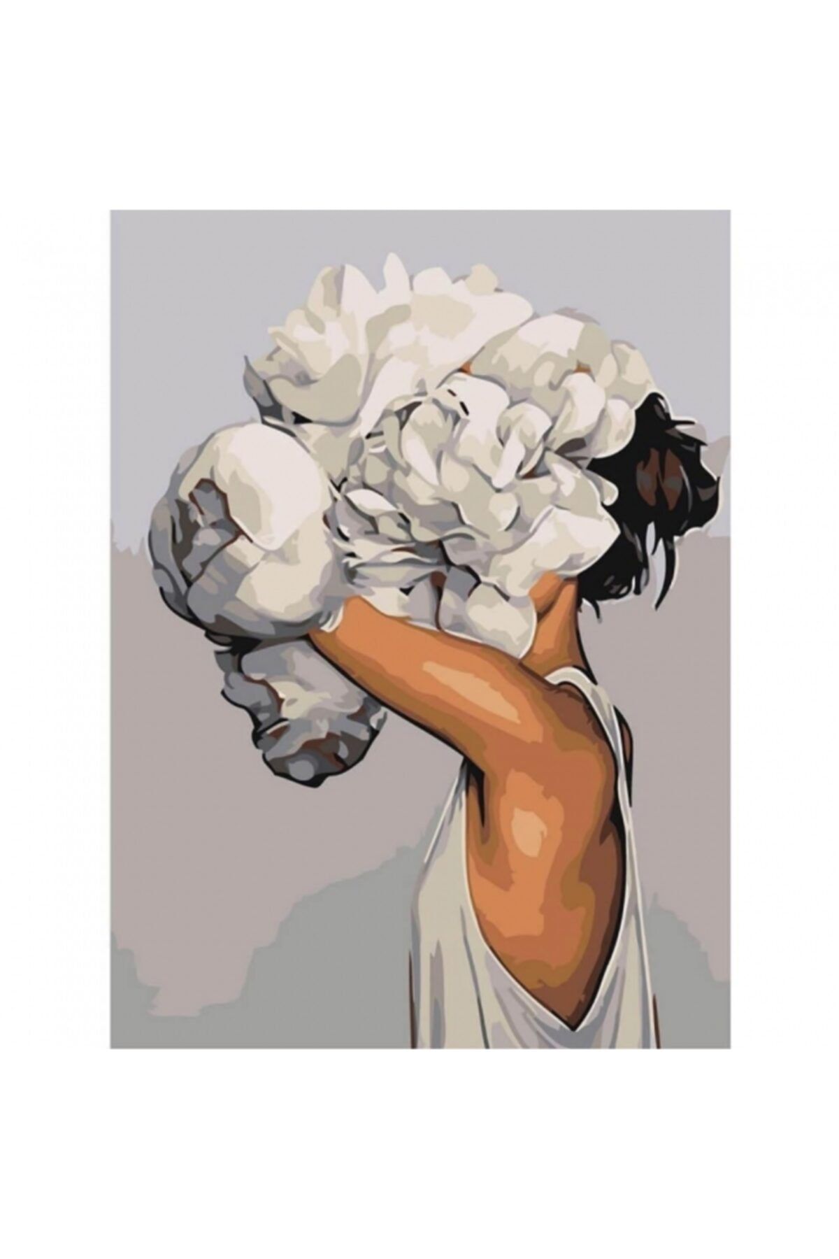 Fupe Shop Çiçek Kadın 15 Sayılarla Boyama Seti Kasnaklı 60 X 75 Cm