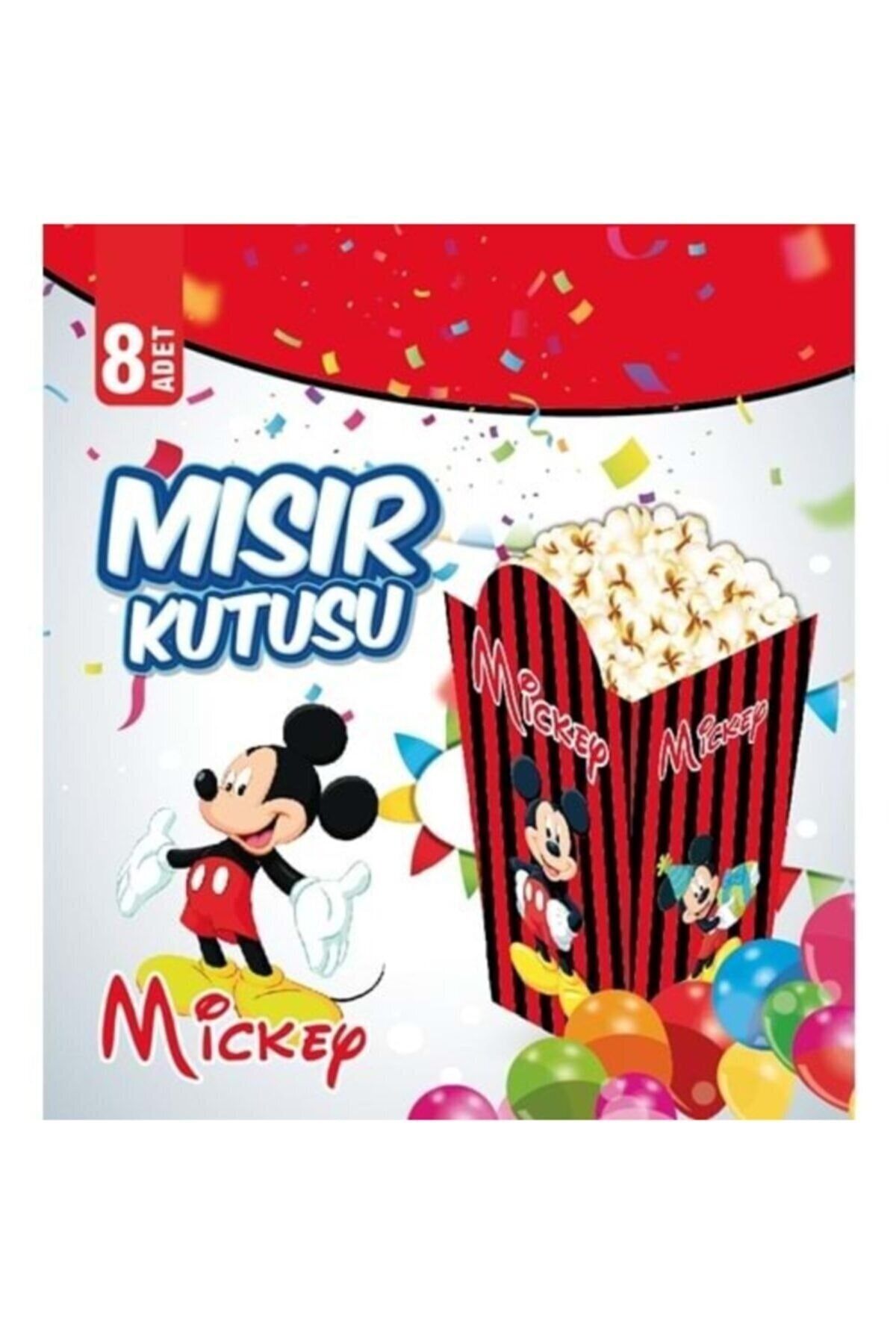 Mickey Mouse Miki Fare Popcorn Mısır Kutusu 8 Adet