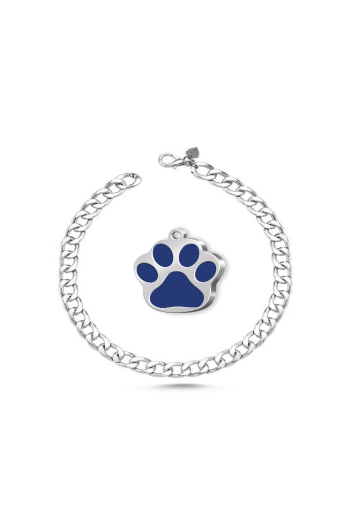Thepassage Kedi Köpek Kolyesi - Silver+mineli Pati Şeklinde Künye