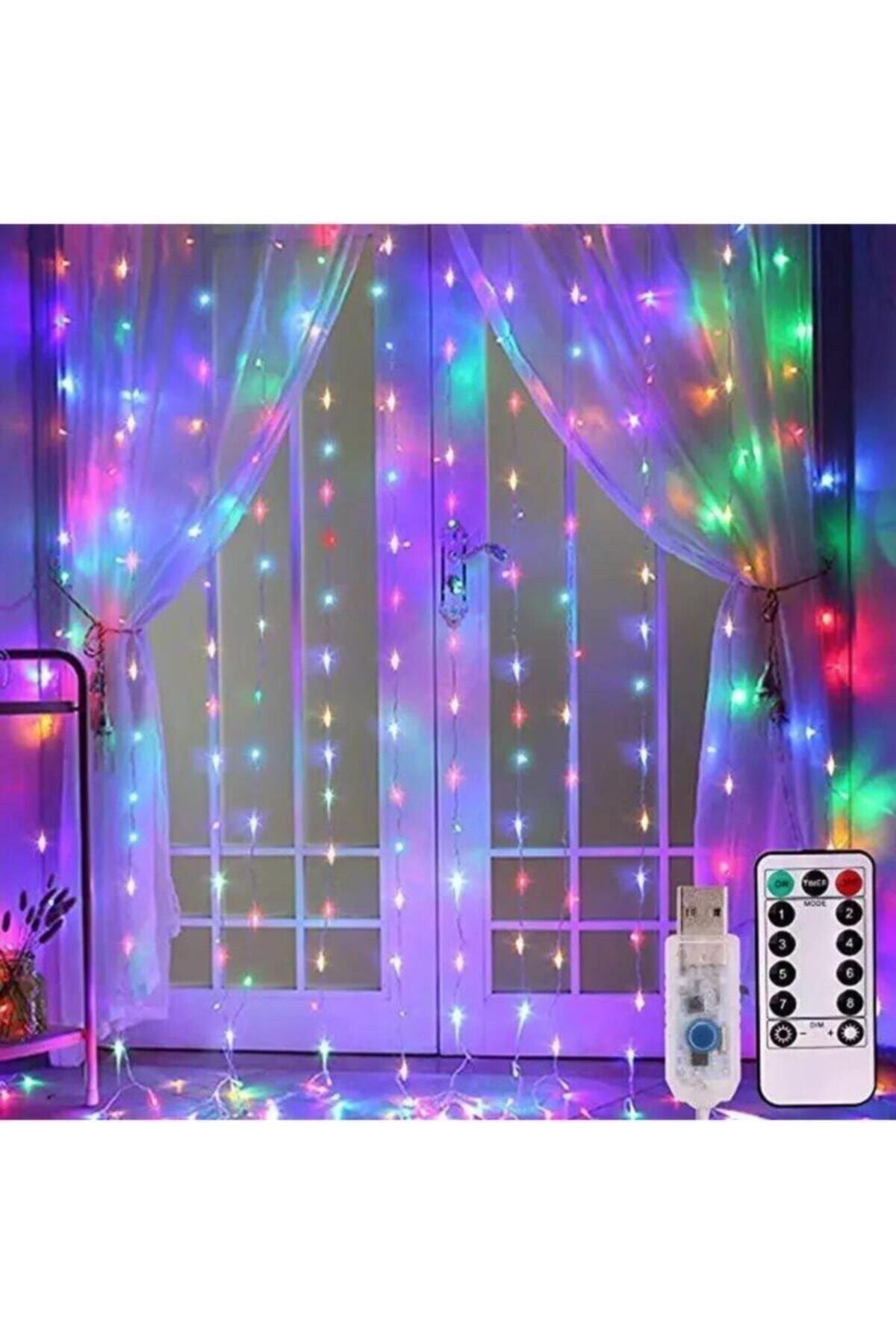 AGUILAS 2.5 X 2.5 Metre Saçaklı Rgb Perde Led Dekoratif Amaçlı Rgb Perde Led