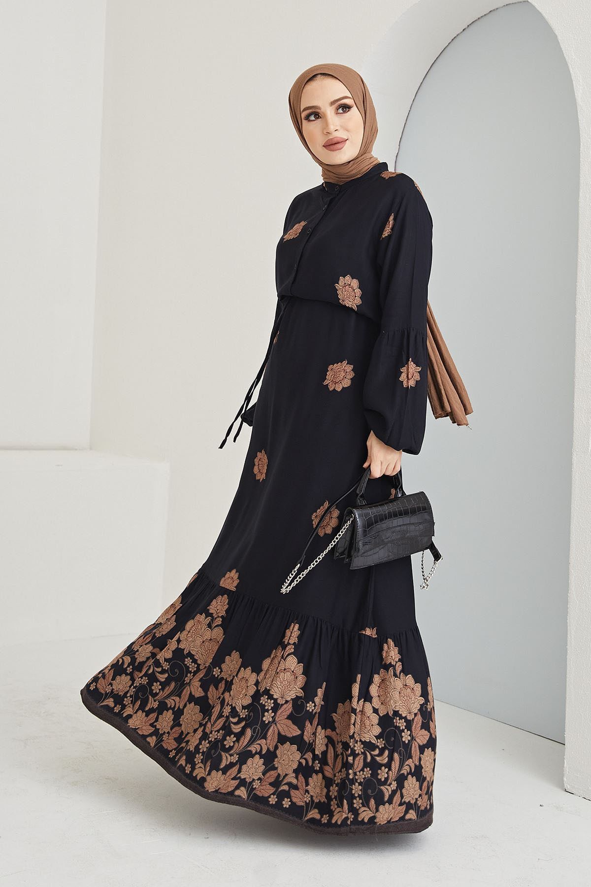 Azademoda Çiçek Desen Elbise