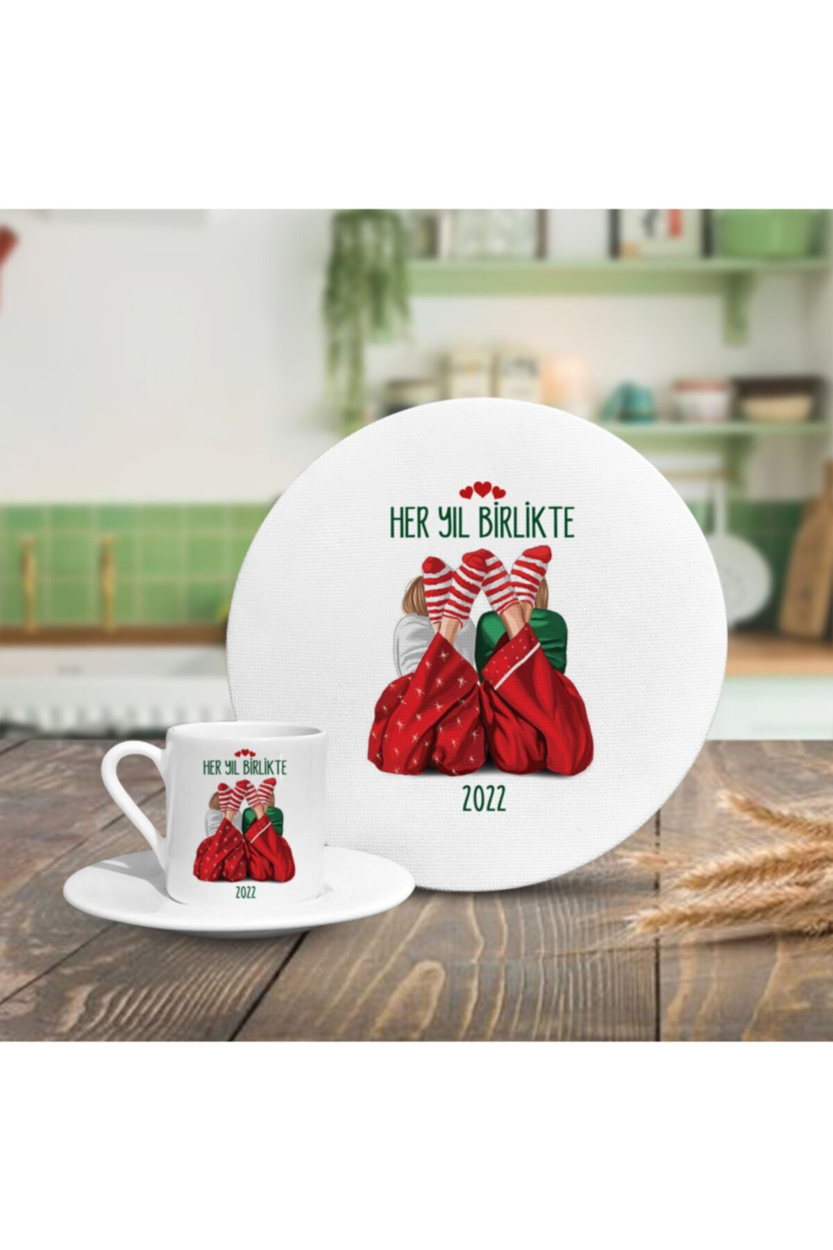 Mandalin Store Yılbaşı Hediyesi Kahve Fincanı Supla Seti