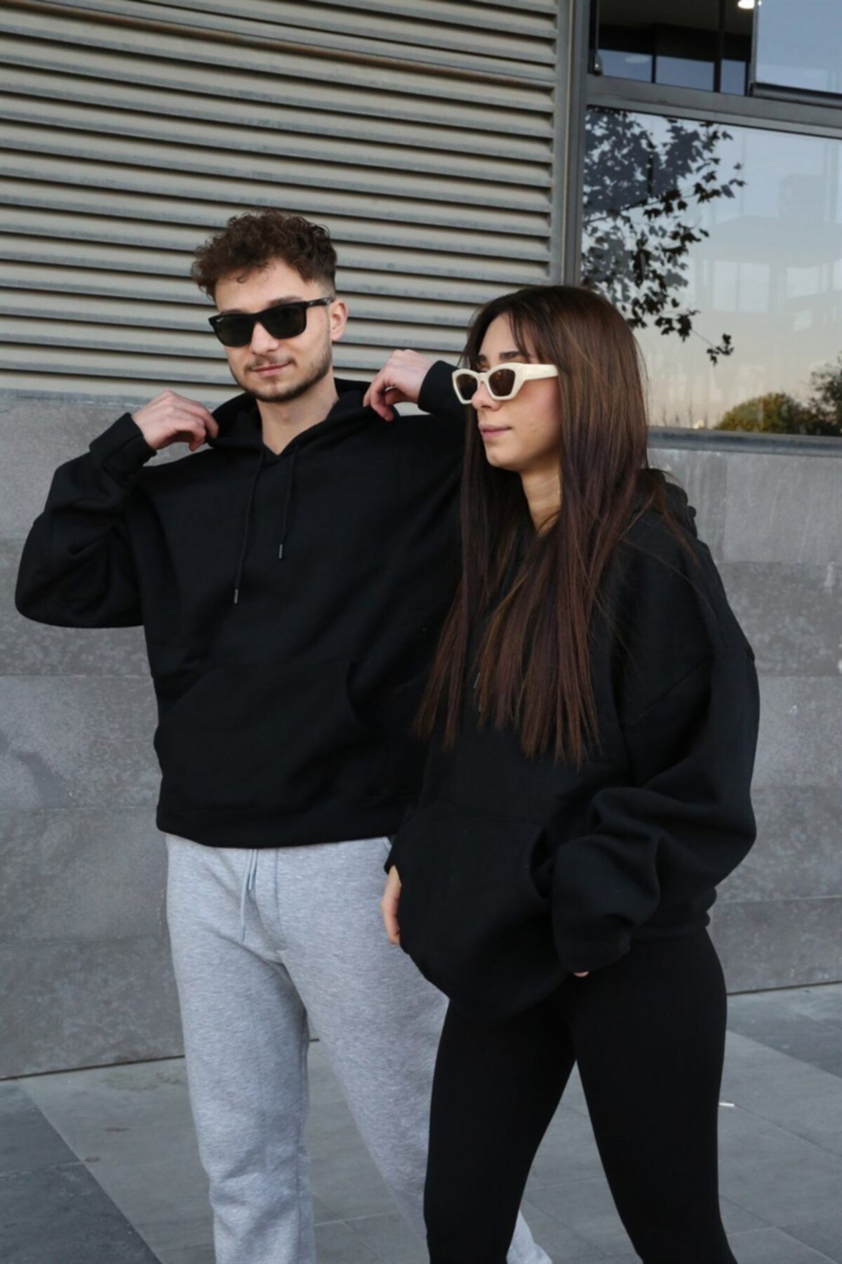 APRE Siyah Oversize Sweatshirt Unisex