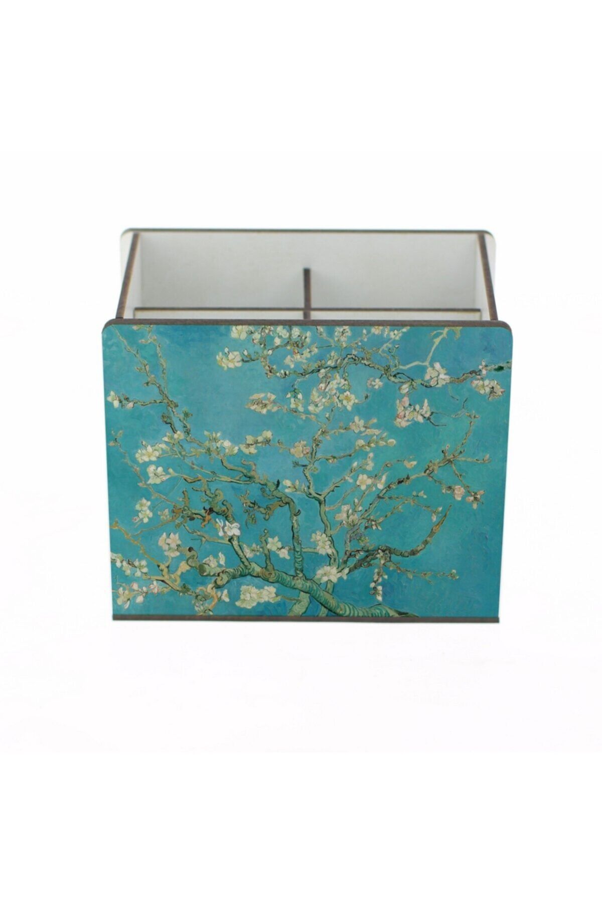 WuW Van Gogh Almond Tree Badem Ağacı Masaüstü Bölmeli Ahşap Kalemlik