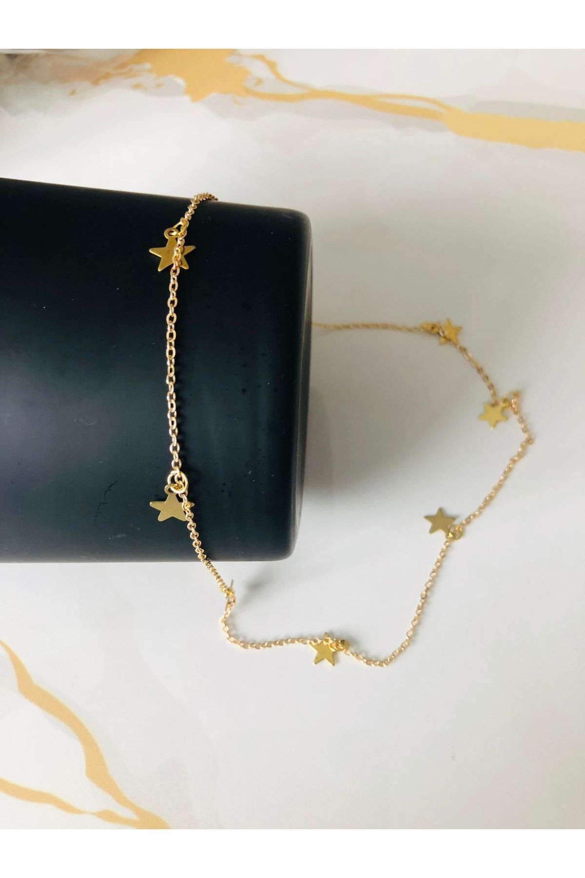 sisterstwo Yıldızlı Gold Renk Geometrik Kadın Kolye Chokers