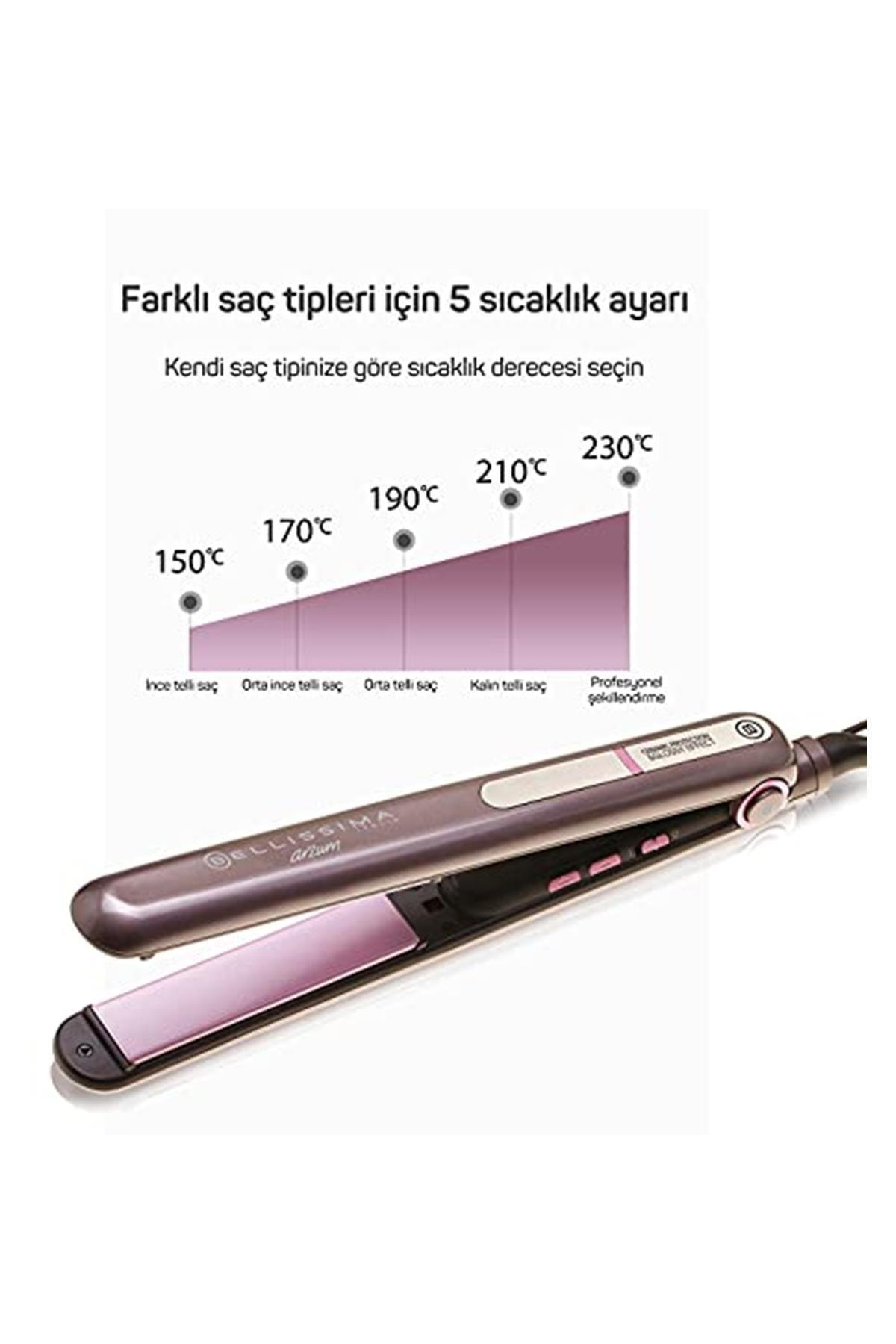 Arzum Ar5062 Bellissima Creativity Glossy Sac Düzleştirici, Pembe