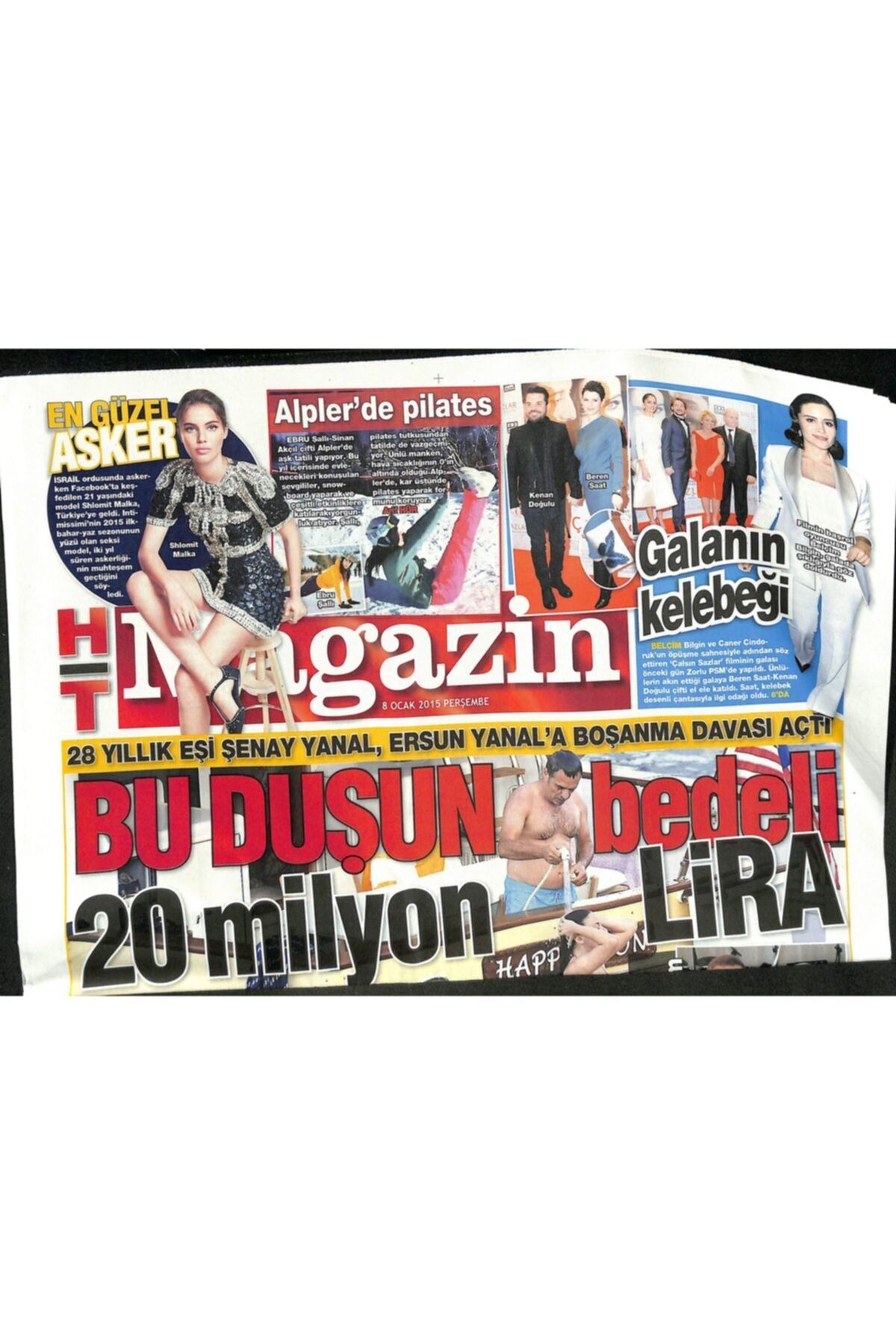 Gökçe Koleksiyon Haber Türk Gazetesi Magazin Eki 8 Ocak 2015-28 Yıllık Eşi Şenay Yanal,ersun Yanal'a Boşanma Davası