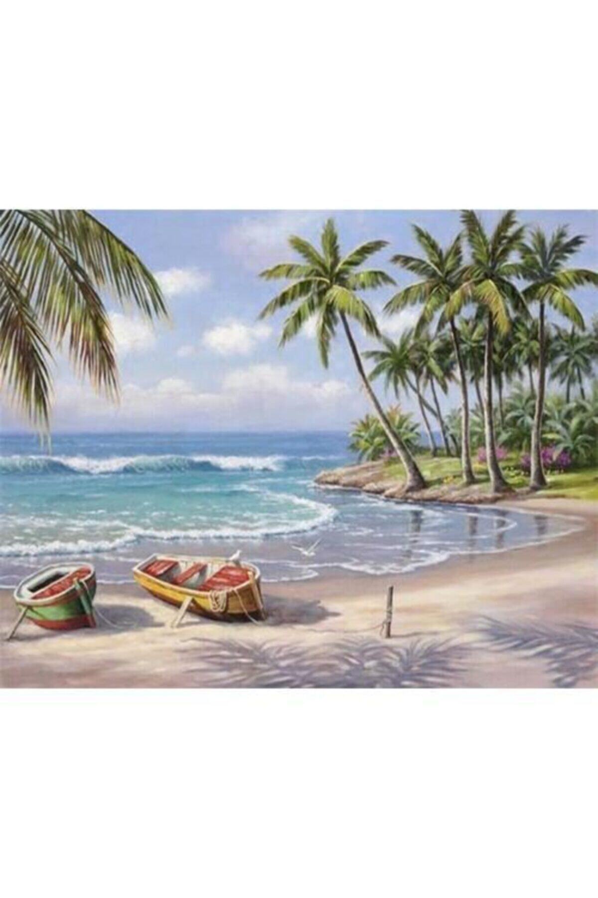 Fupe Shop Ada Ve Tatil Sayılarla Boyama Seti Kasnaklı 60 X 75 Cm