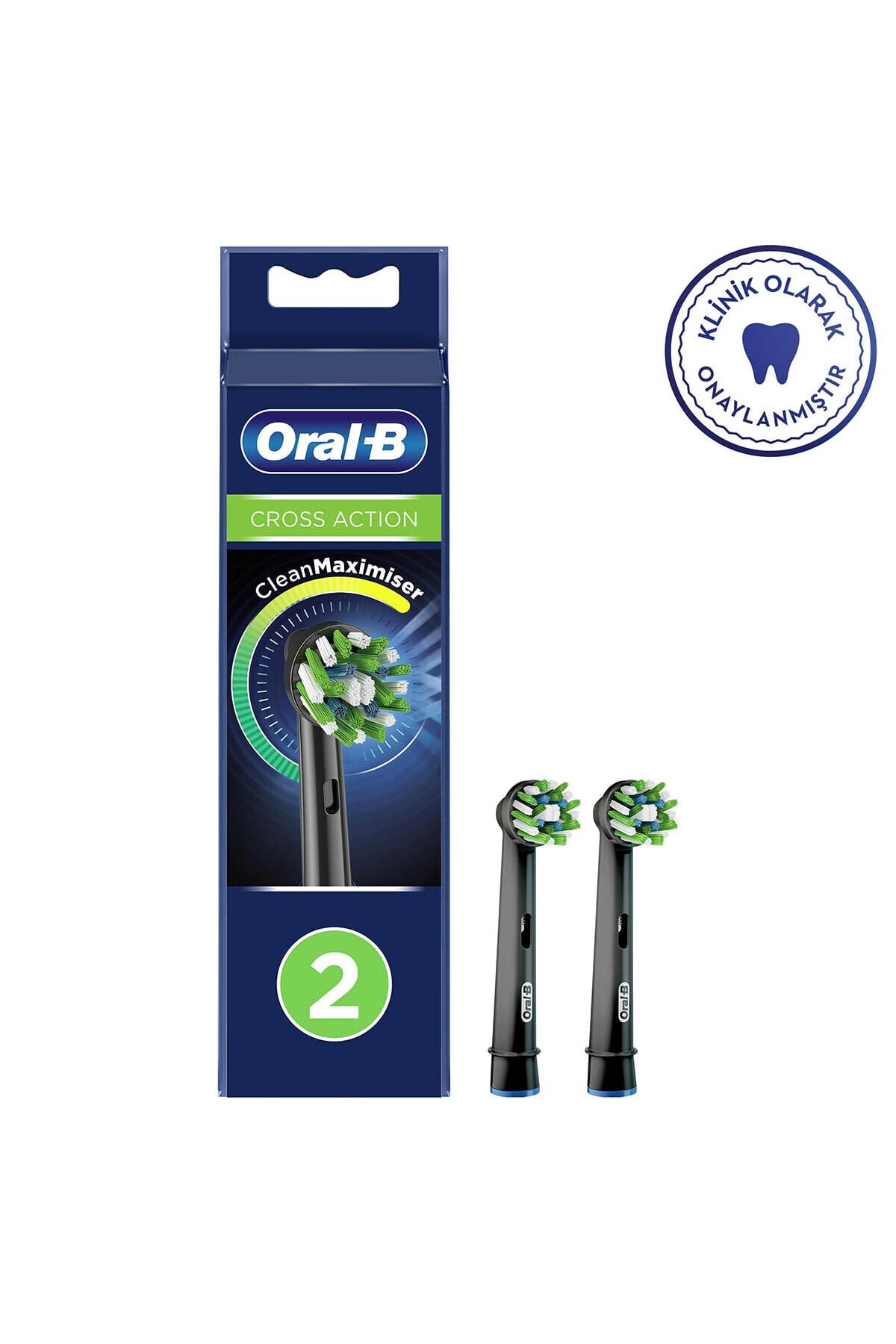 OralBDiş Fırçası Yedek Başlığı Siyah Cross Action 2'li