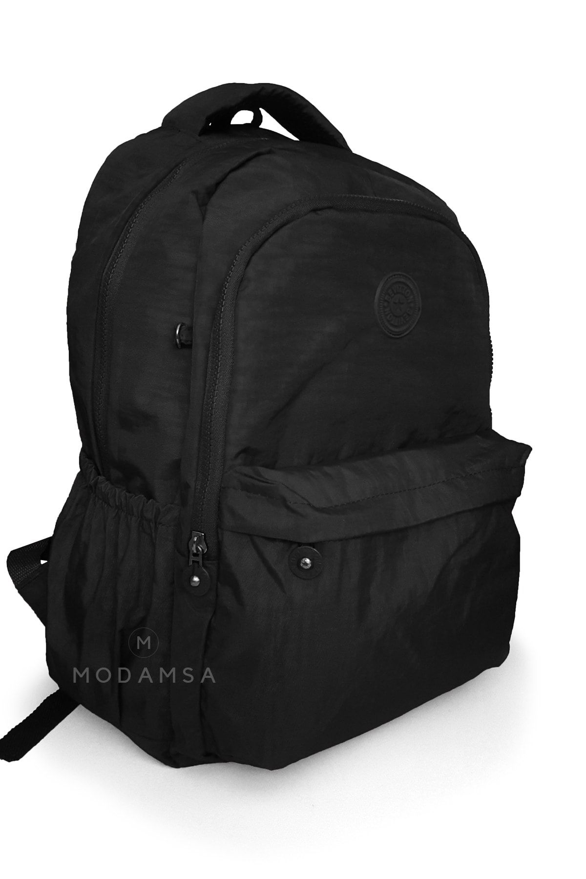Modamsa Krinkıl Su Geçirmez Kumaş Unisex Kadın Siyah Sırt & Okul Çantası 2200