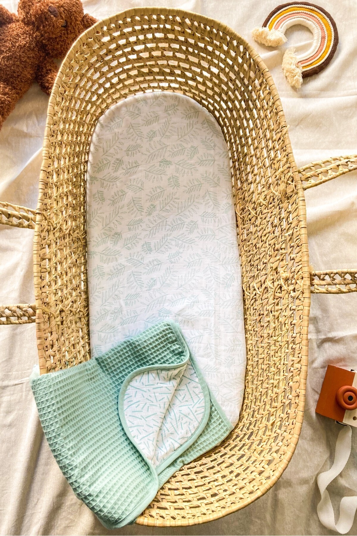 Li Puna %100 Pamuk - Üçlü Müslin Örtü Seti - Mint Yeşili Müslin Bez