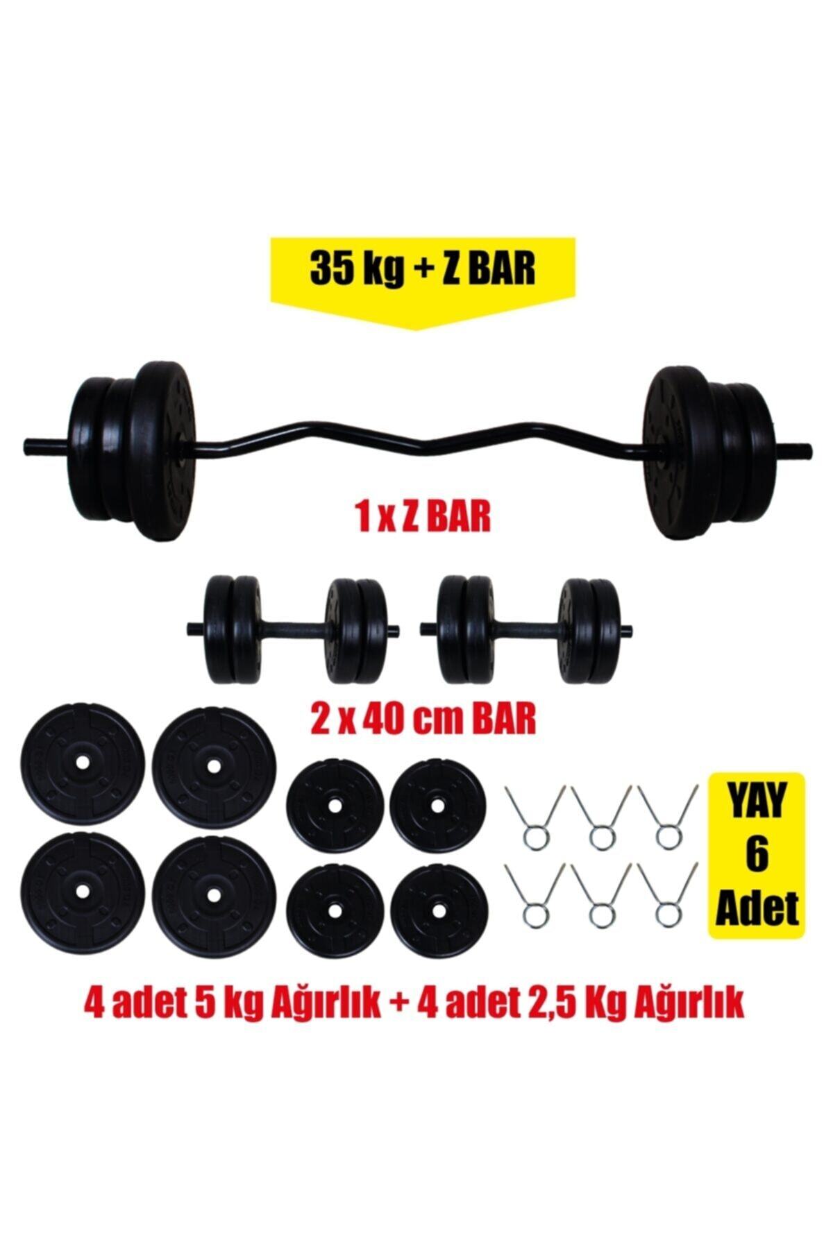 Grux sport 35 Kg Z Bar Halter Seti Ve Dambıl Seti