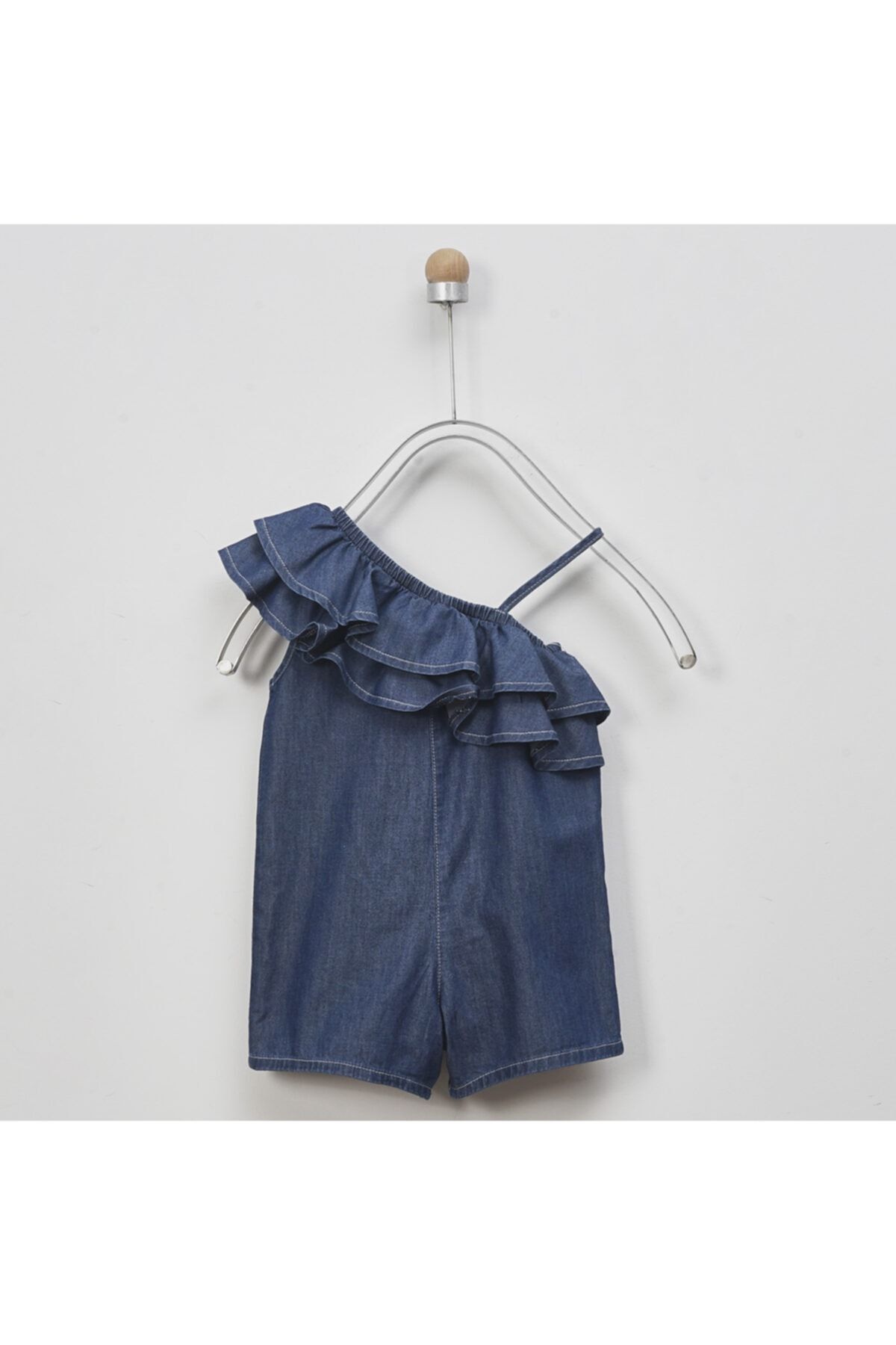 Panço Kız Bebek Lacivert Denim Salopet