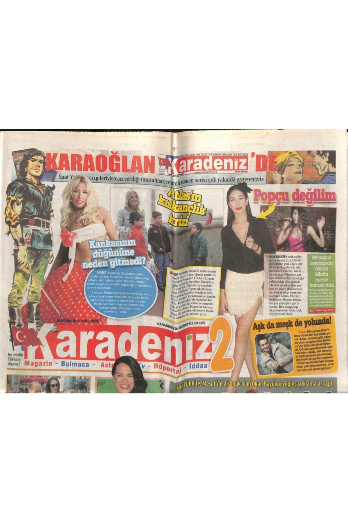 Gökçe Koleksiyon Karadeniz Gazetesi 2 Eki 26 Nisan 2012 - Ebru Gündeş'in Kızı Alara Annesine Uğur Getirdi