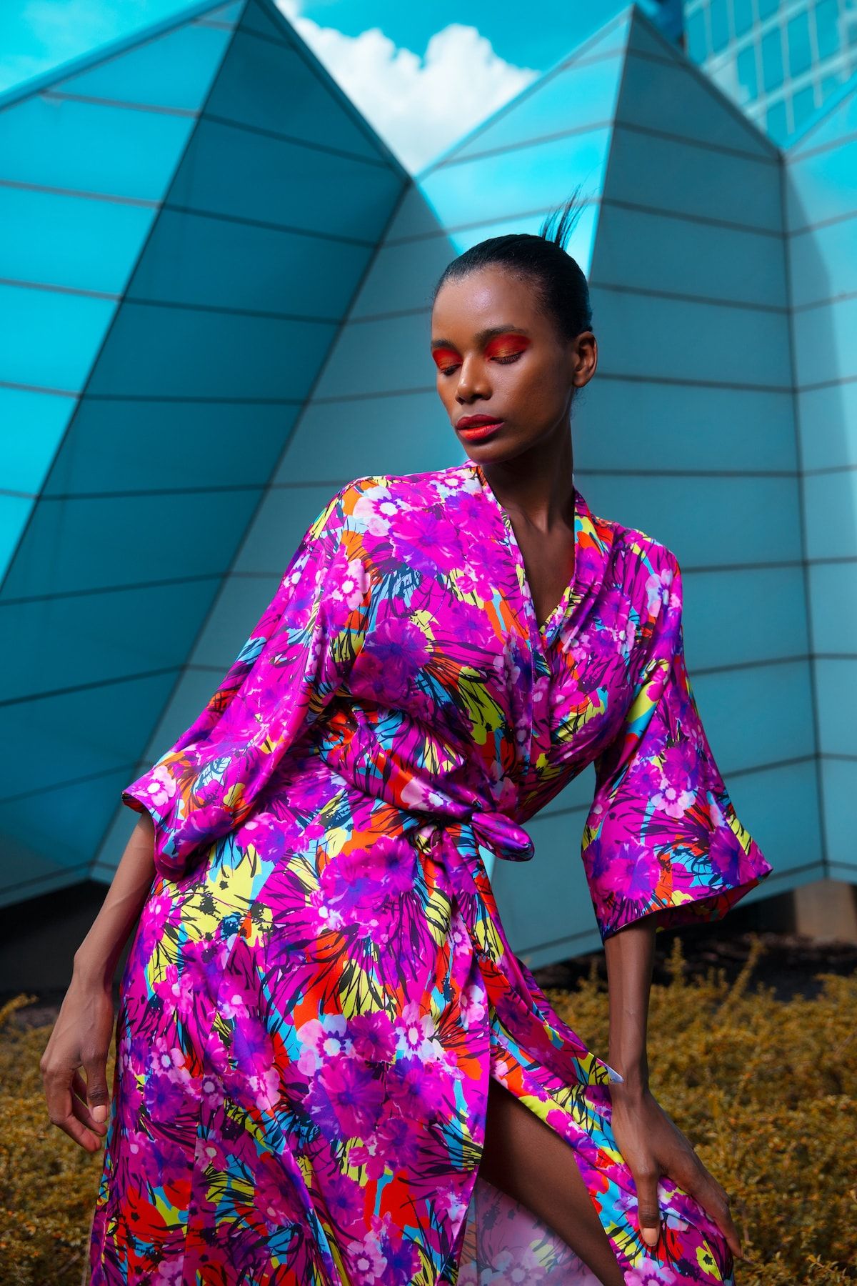 ShotOf Kadın Pembe Falias Bless Kimono