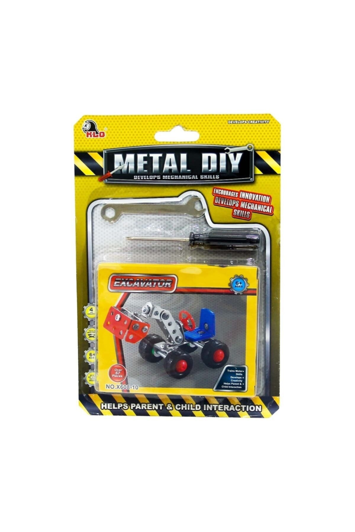 Burnis Toy Kampanya Kartela Mekanik Becerileri Excavator 67 Parça Fırsat