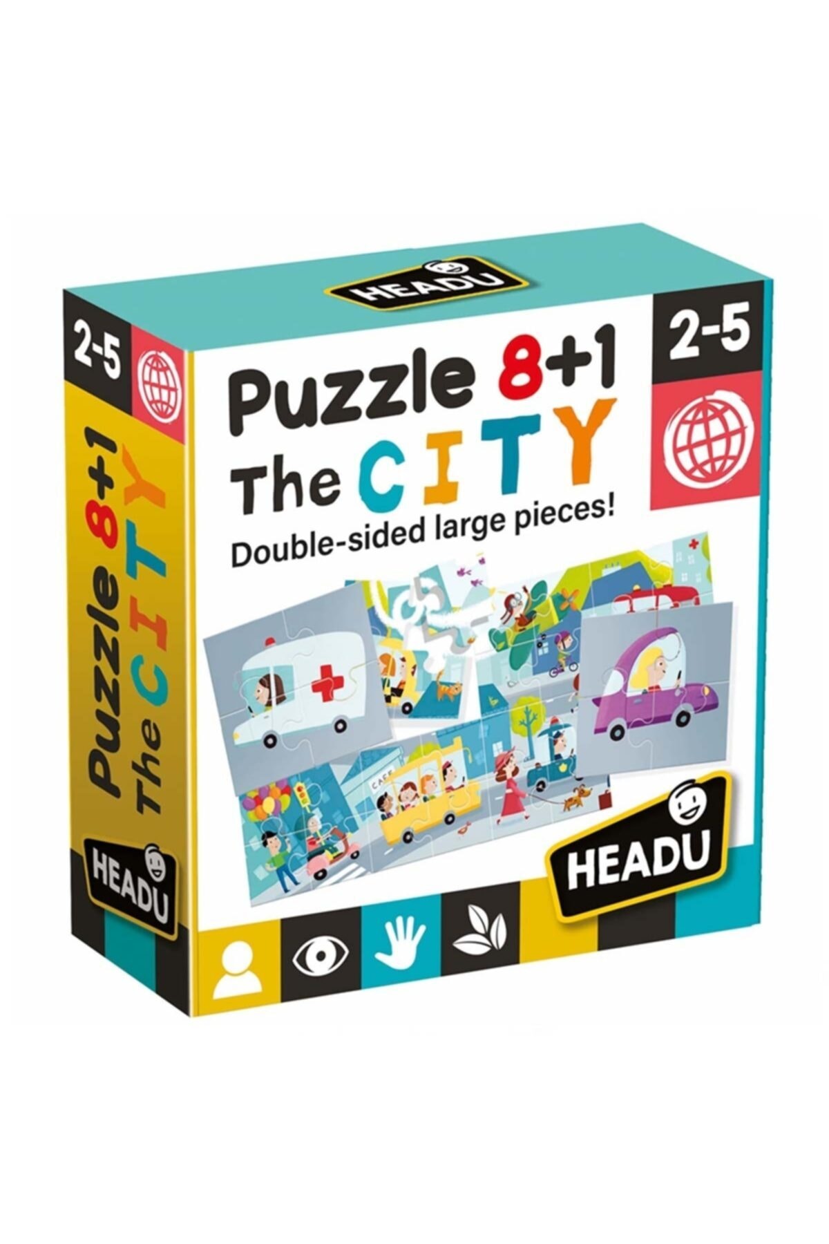 Burnis Toy Kampanya Headu 8+1 Çift Taraflı Şehir Puzzle Fırsat