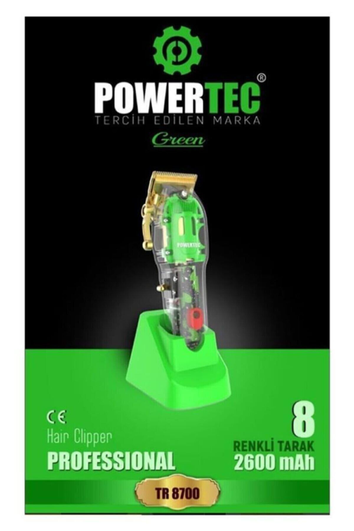 Powertec Tr-8700 Saç Sakal Traş Makinesi Yeşil
