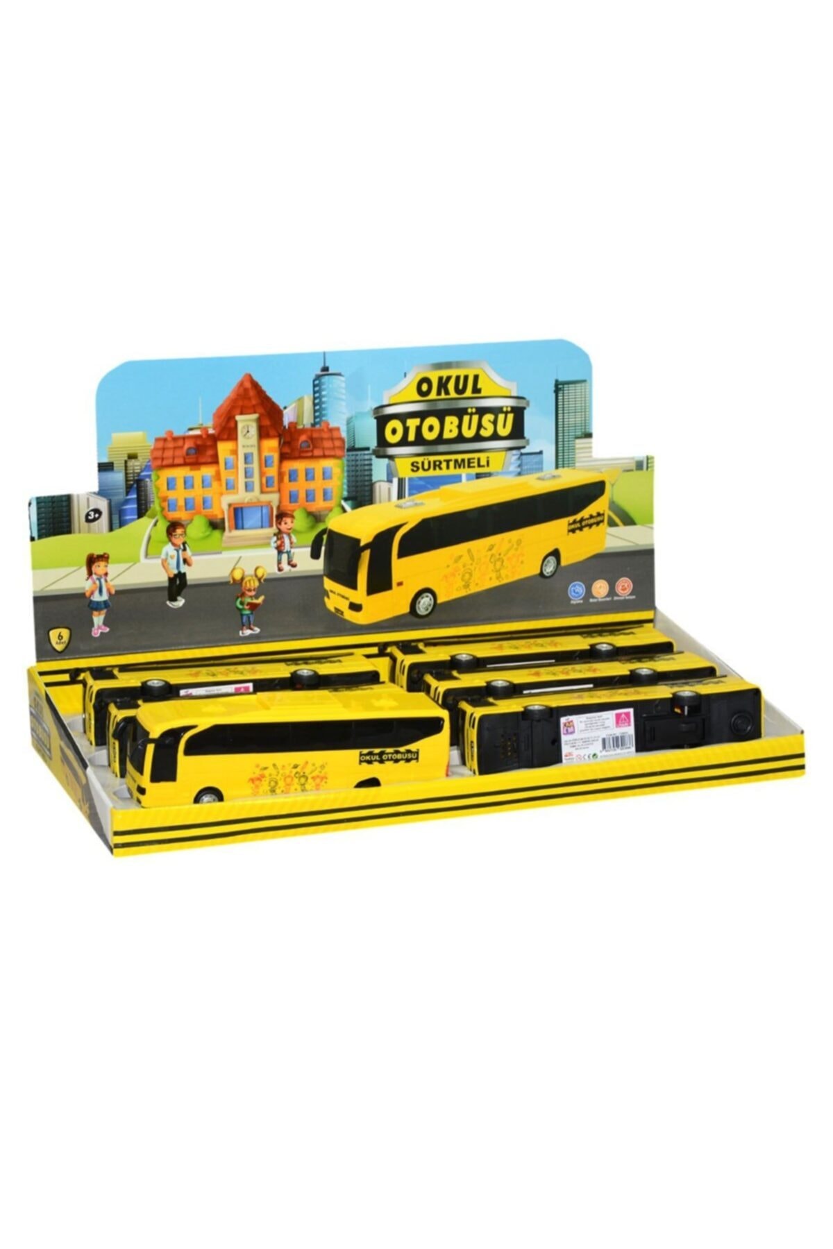 Burnis Toy Kampanya Display Sürtmeli Okul Otobüsü Fırsat
