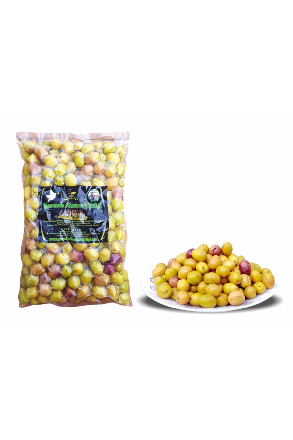 Yasemin Hanım Çiftliği Ev Yapımı Çizme Yeşil Zeytin Edremit Tipi 1 Kg. Large