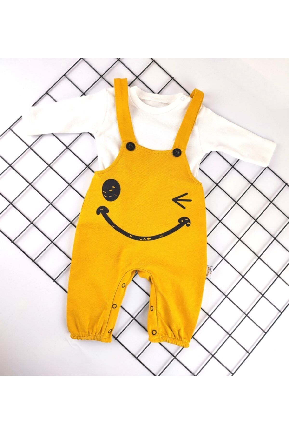 Murat Baby Erkek Bebek Göz Kırpan Surat Baskılı Slopet Takım