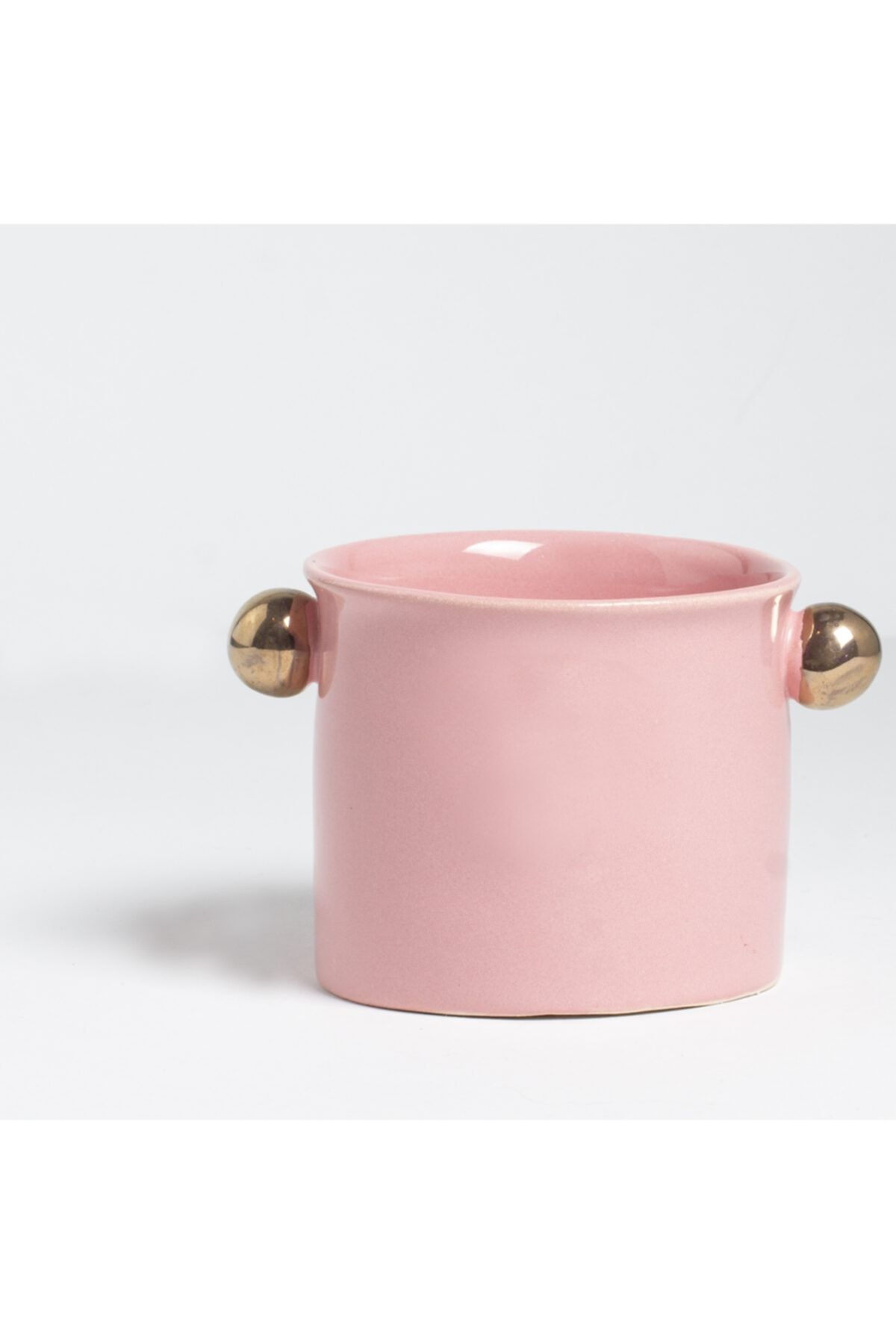 casa ceramic Kulpsuz Çay Fincanı 24k Altın Dekorlu Pembe